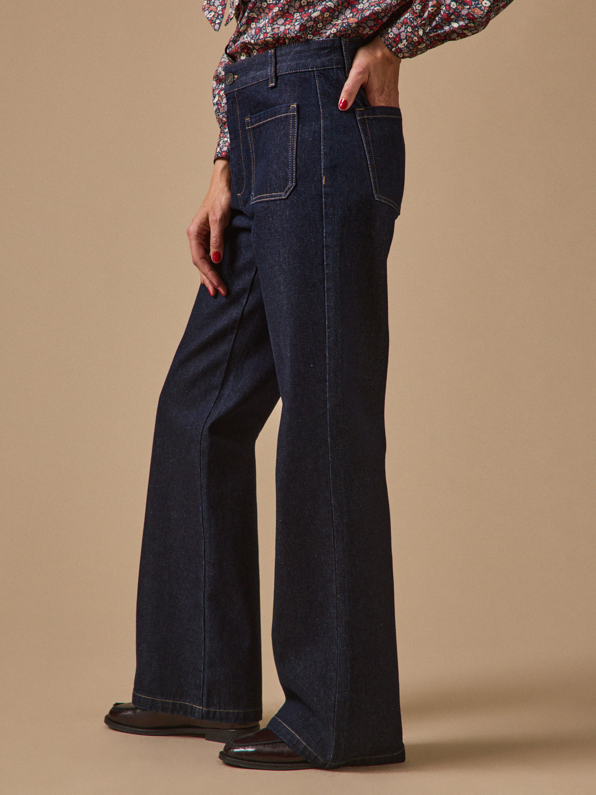 Flared damesjeans Suzanne - biokatoen