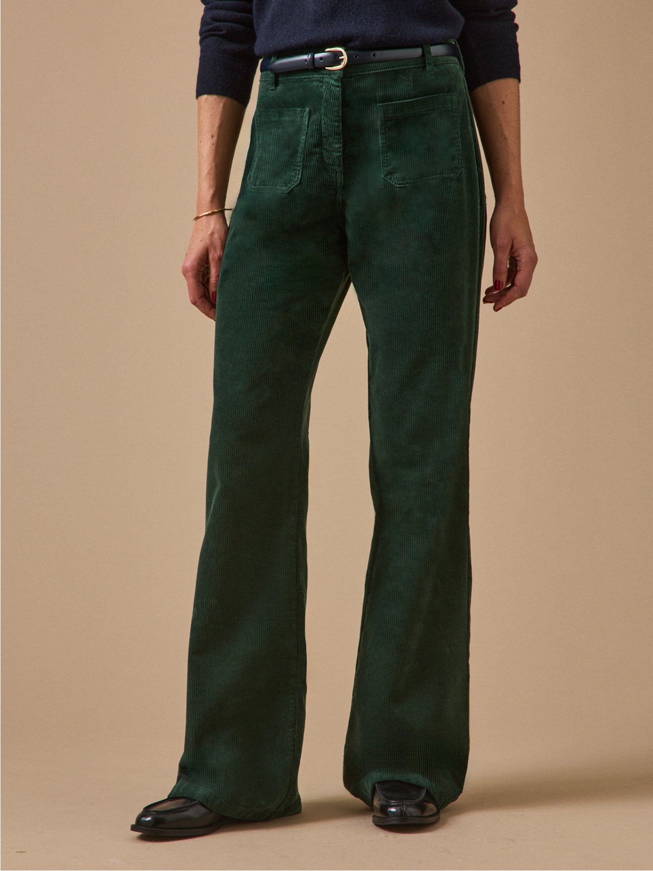 Flared damesbroek Suzanne - velours
