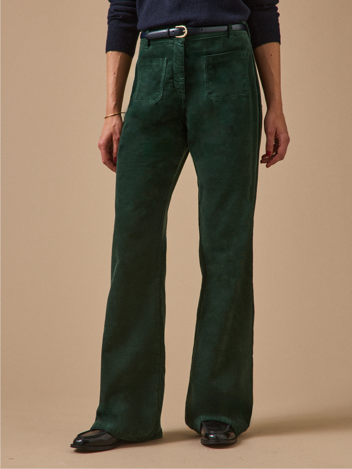 Flared damesbroek Suzanne - velours