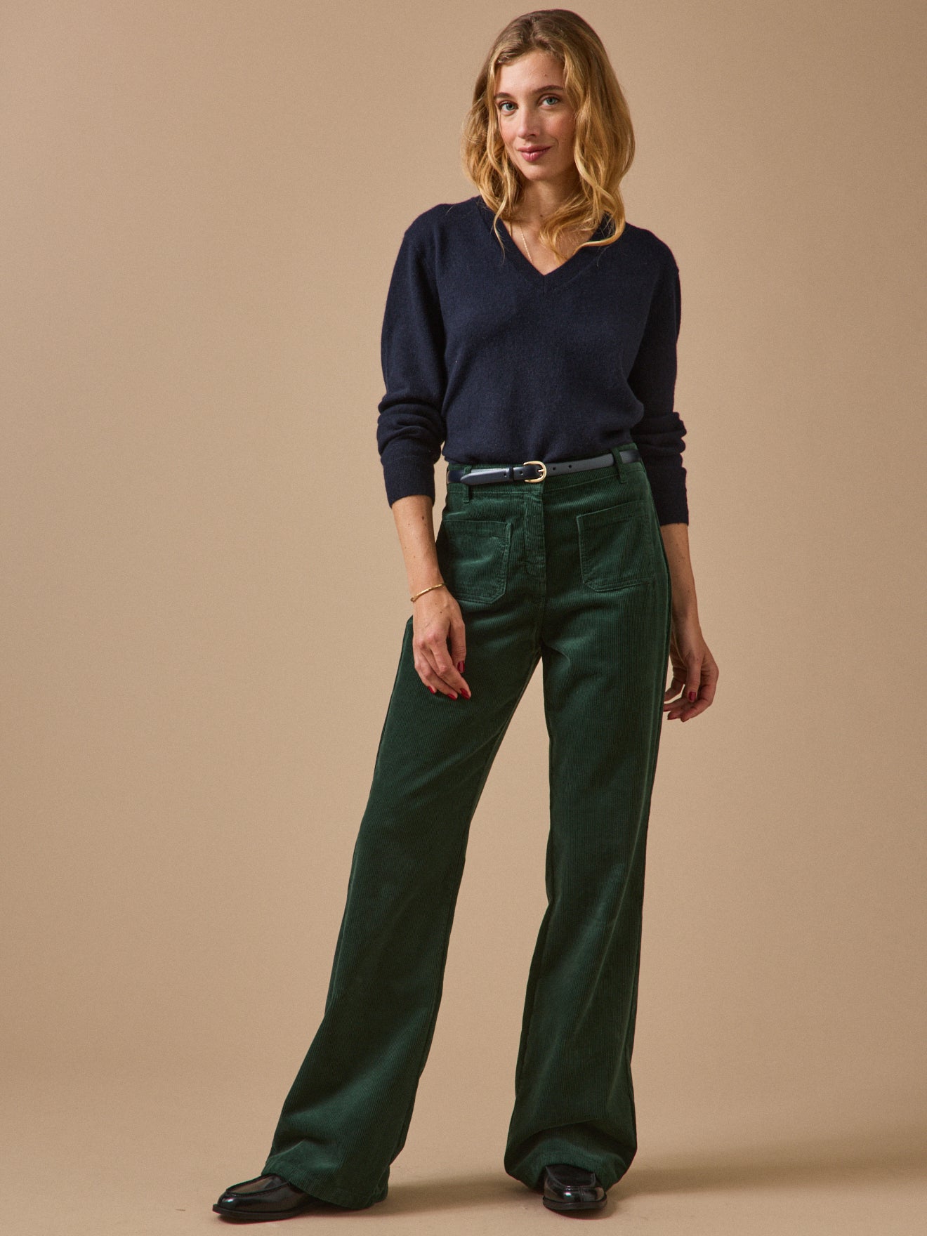 Flared damesbroek Suzanne - velours