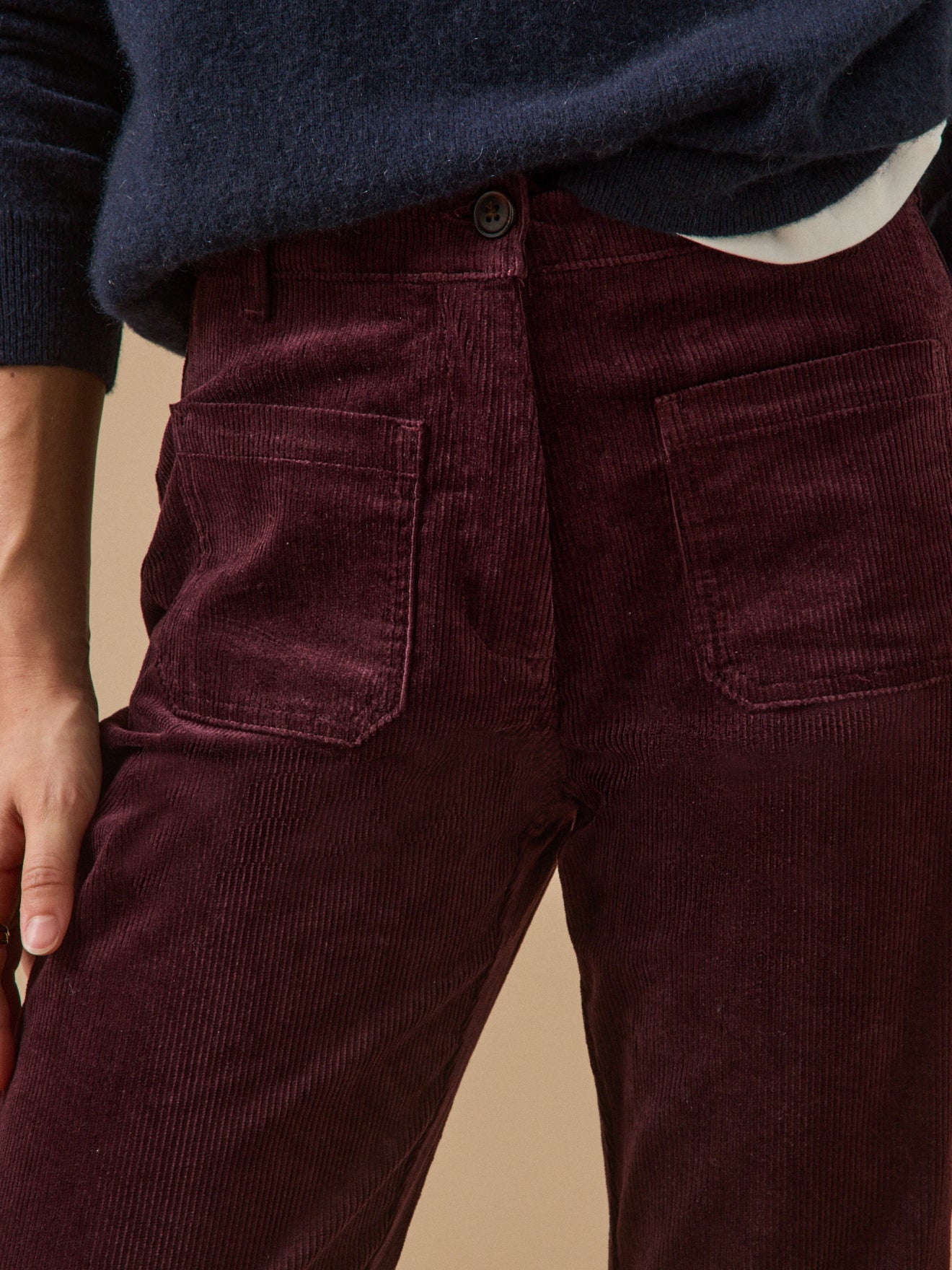 Flared damesbroek Suzanne - velours