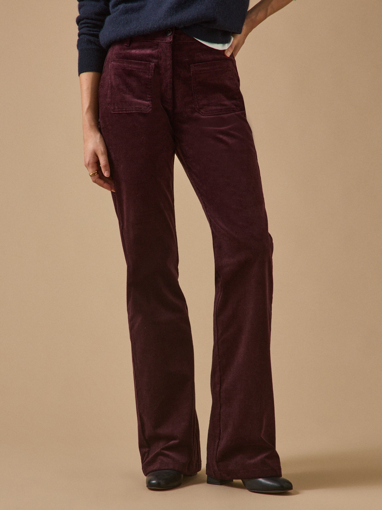 Flared damesbroek Suzanne - velours