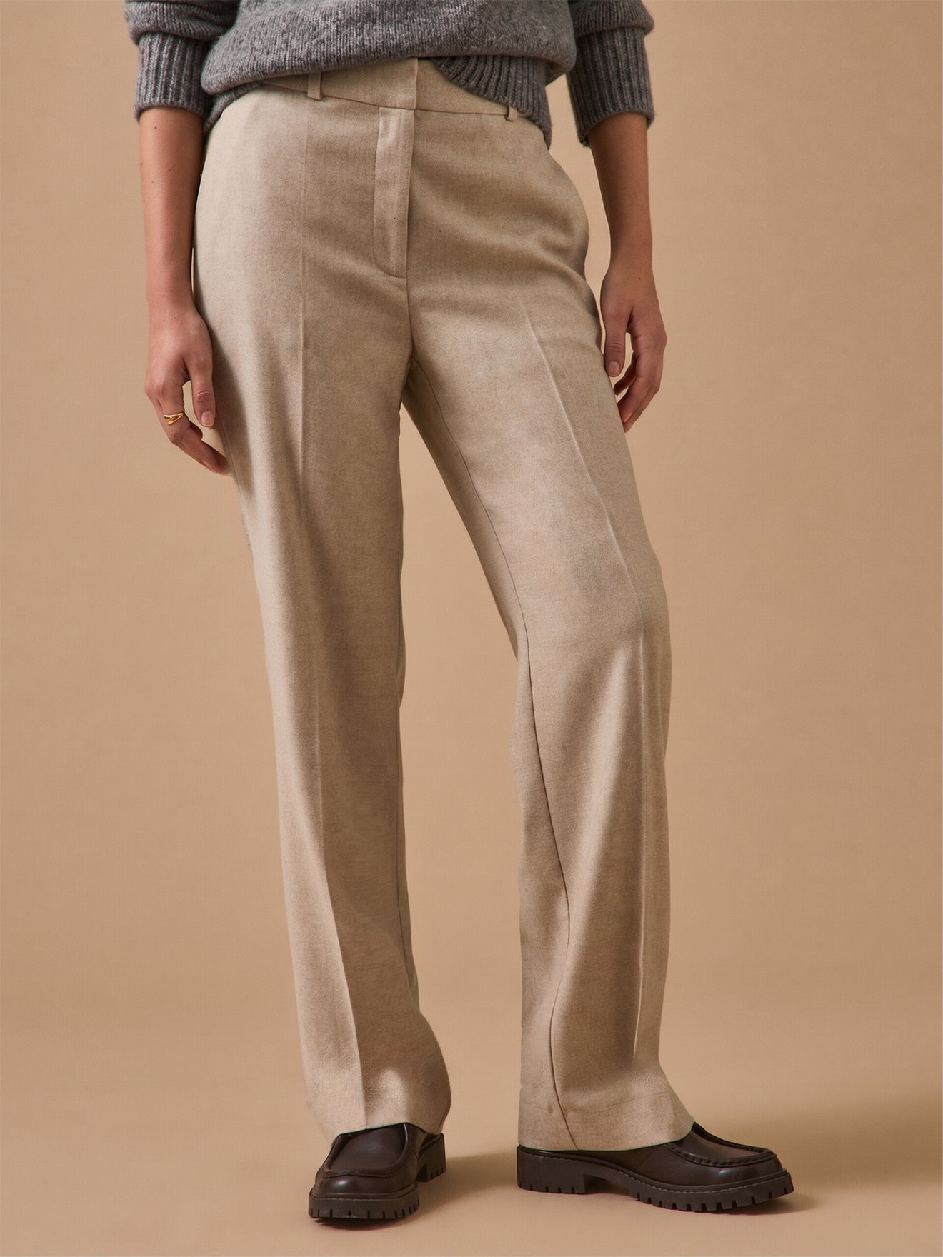 Pantalon droit flanelle femme Alma