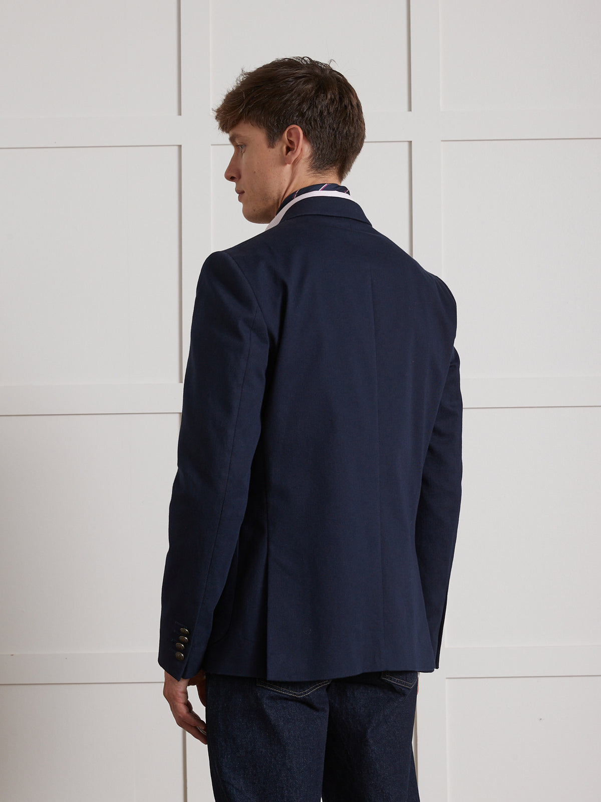 Herenblazer in twill met fantasieknopen