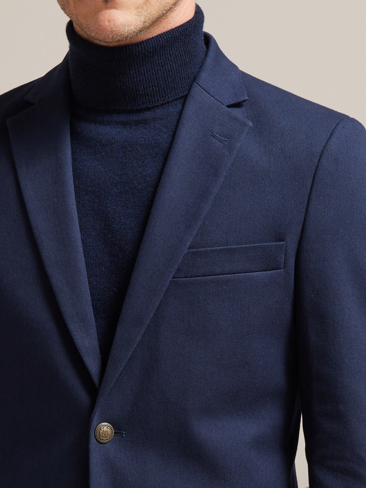 Herenblazer in twill met fantasieknopen