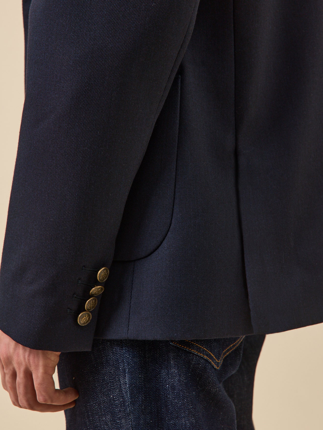 Veste blazer en twill homme boutons dorés