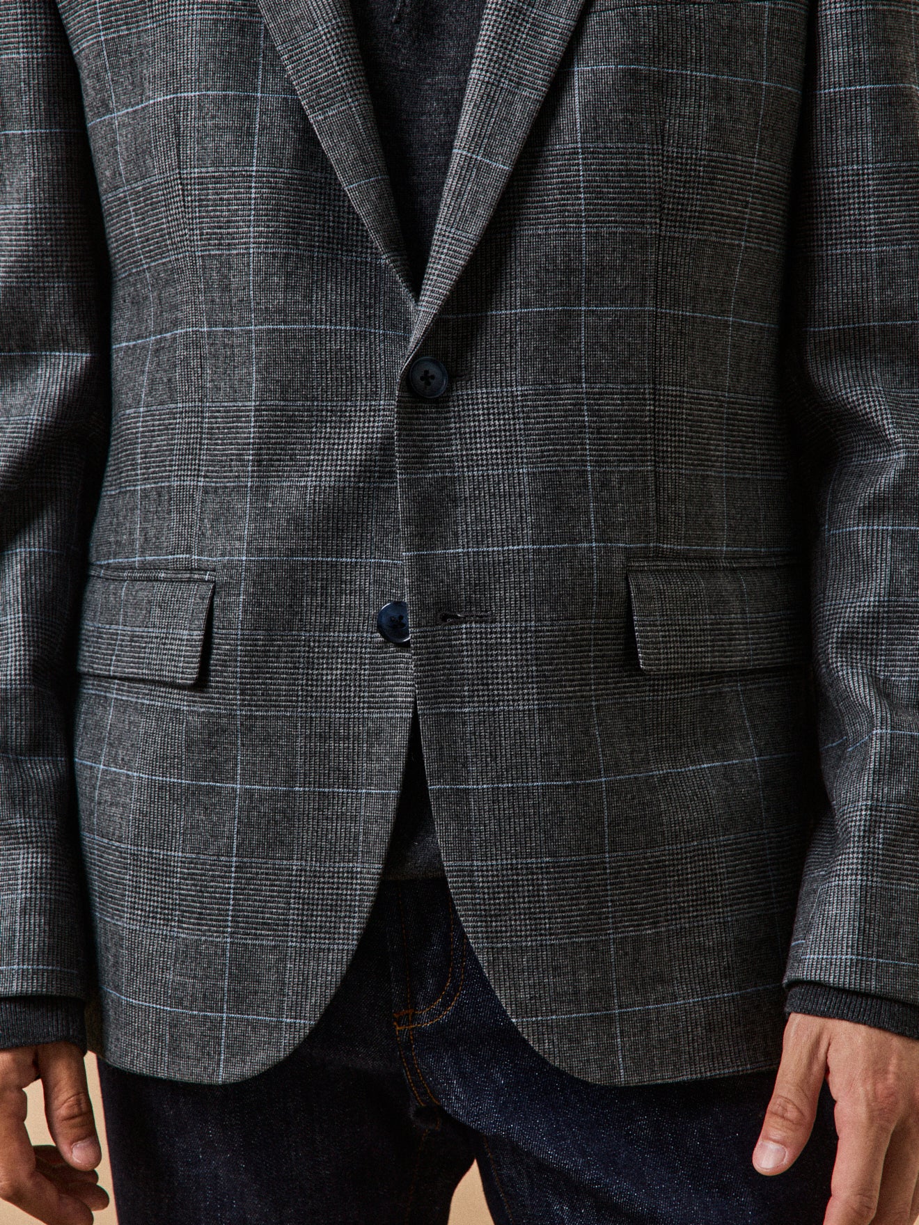 Blazer laine froide prince de galles homme