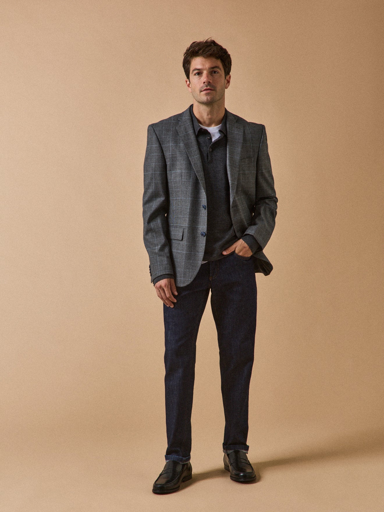 Blazer laine froide prince de galles homme