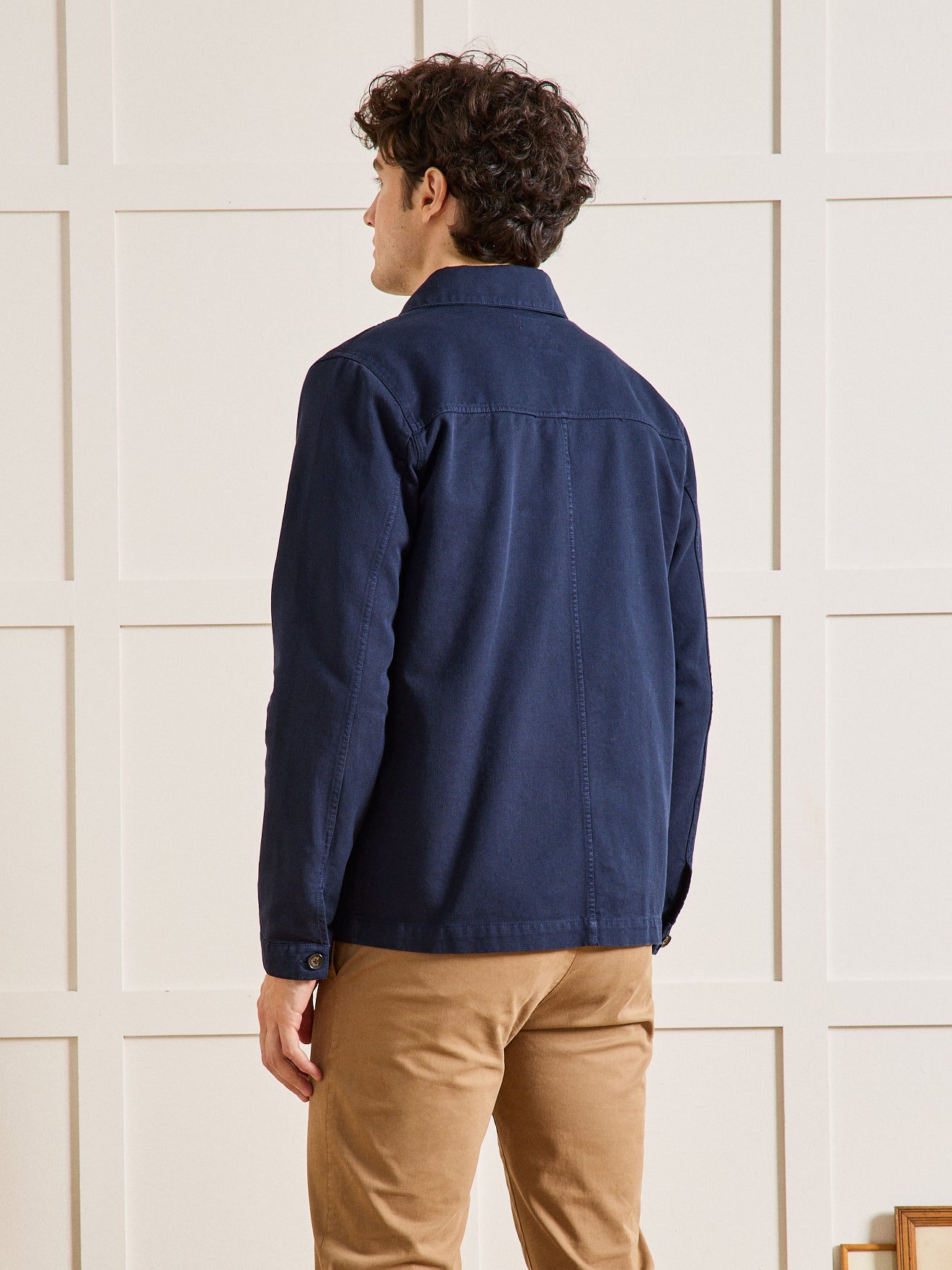 Worker style herenblazer - twill van gerecycleerd katoen