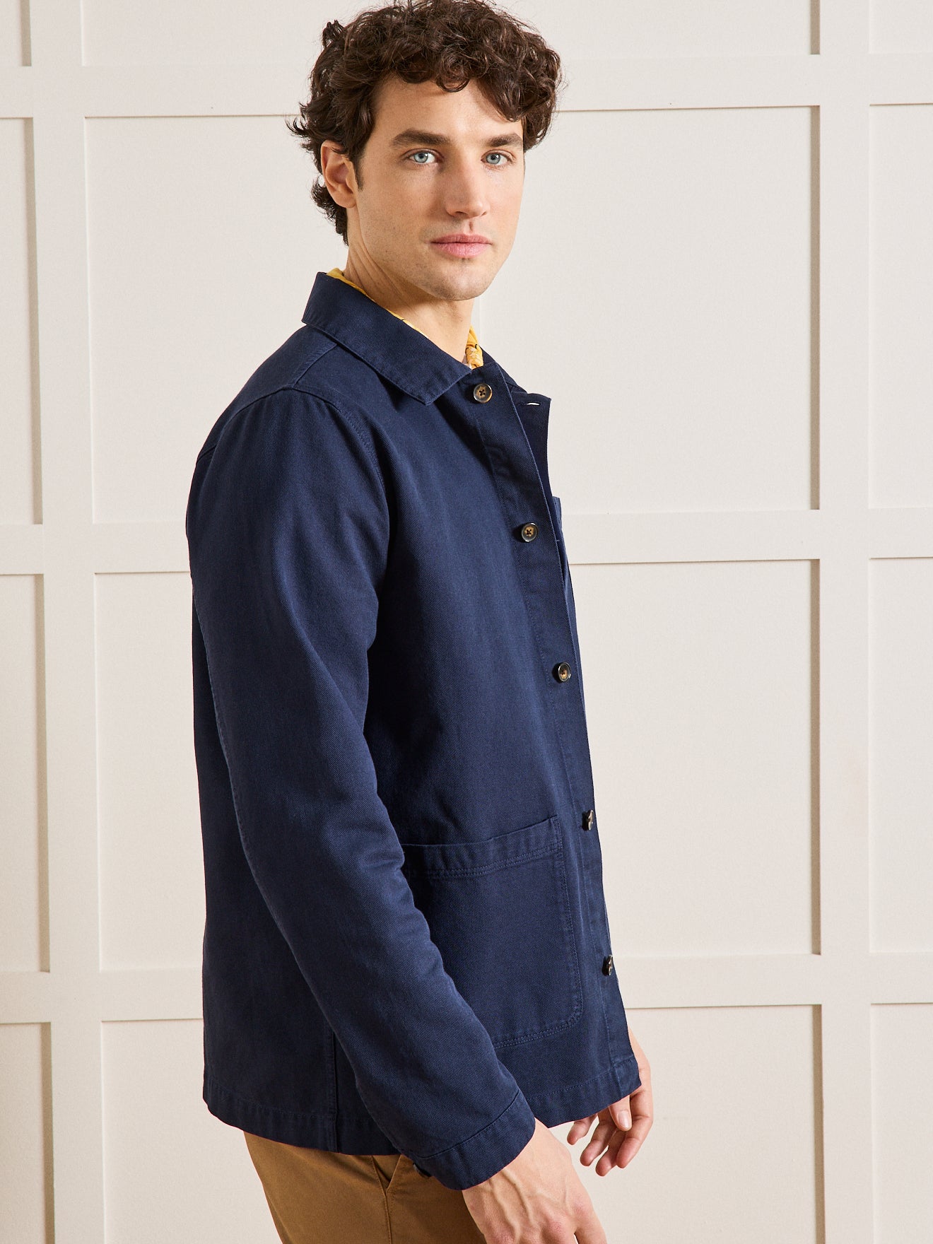 Worker style herenblazer - twill van gerecycleerd katoen