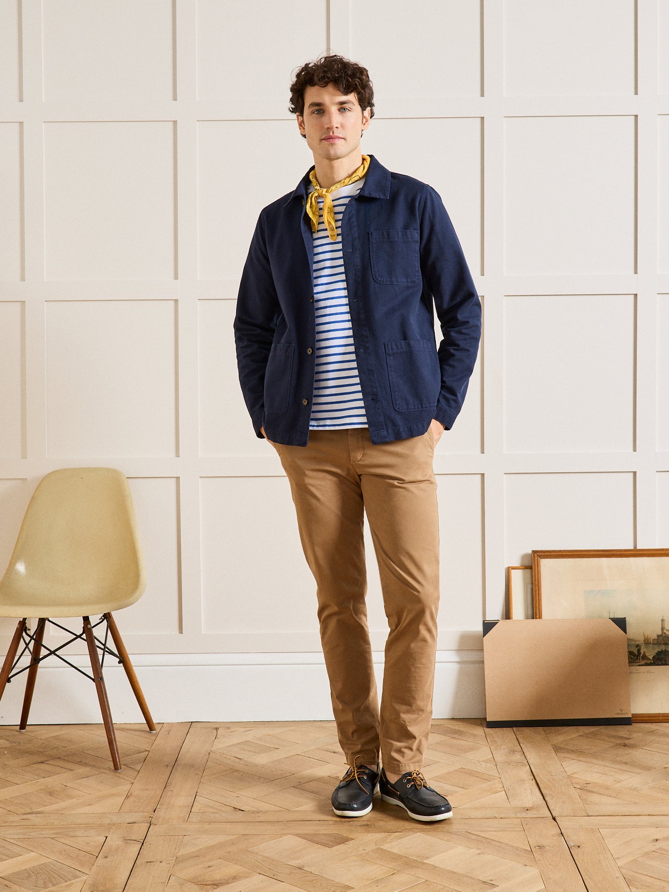 Worker style herenblazer - twill van gerecycleerd katoen