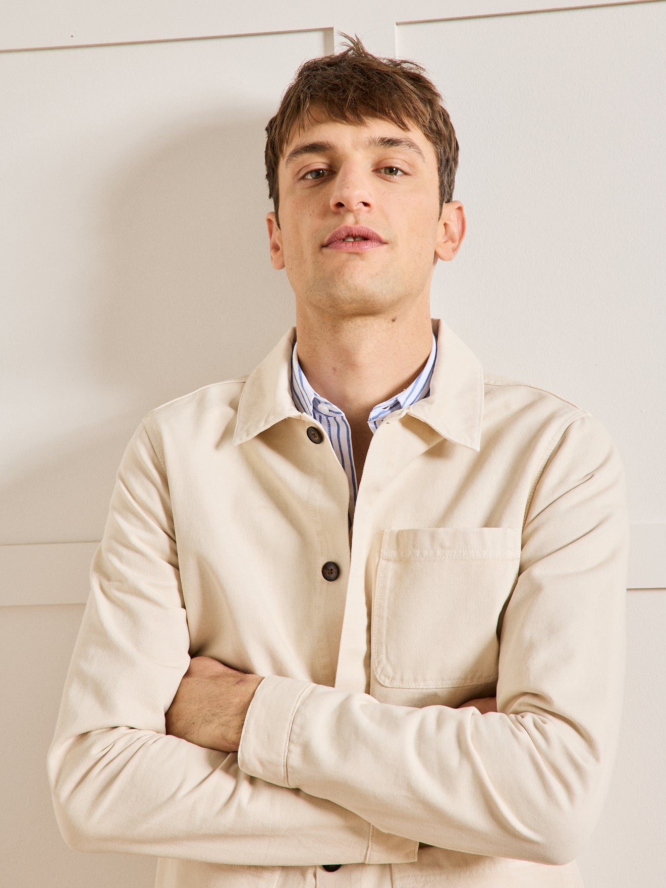 Worker style herenblazer - twill van gerecycleerd katoen