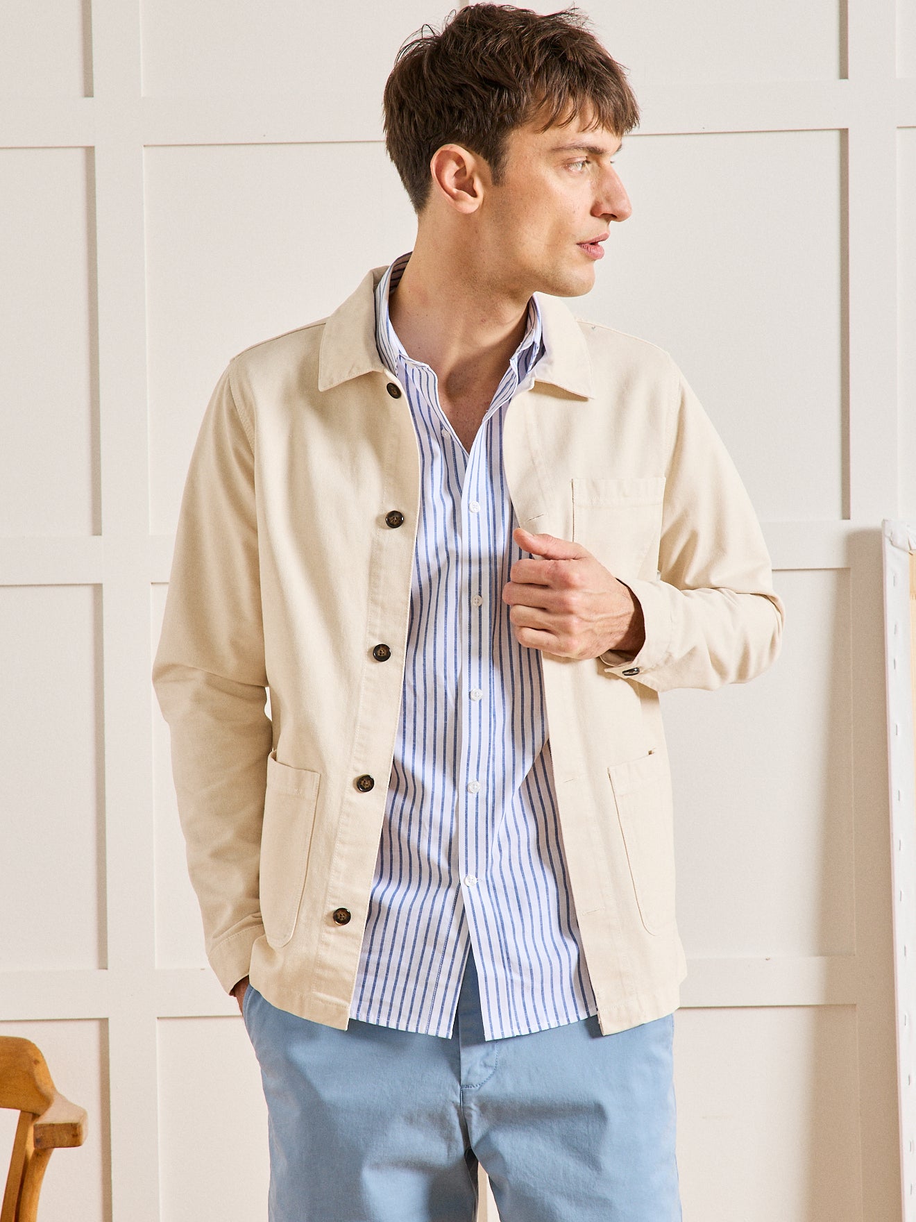 Veste worker homme twill coton recyclé