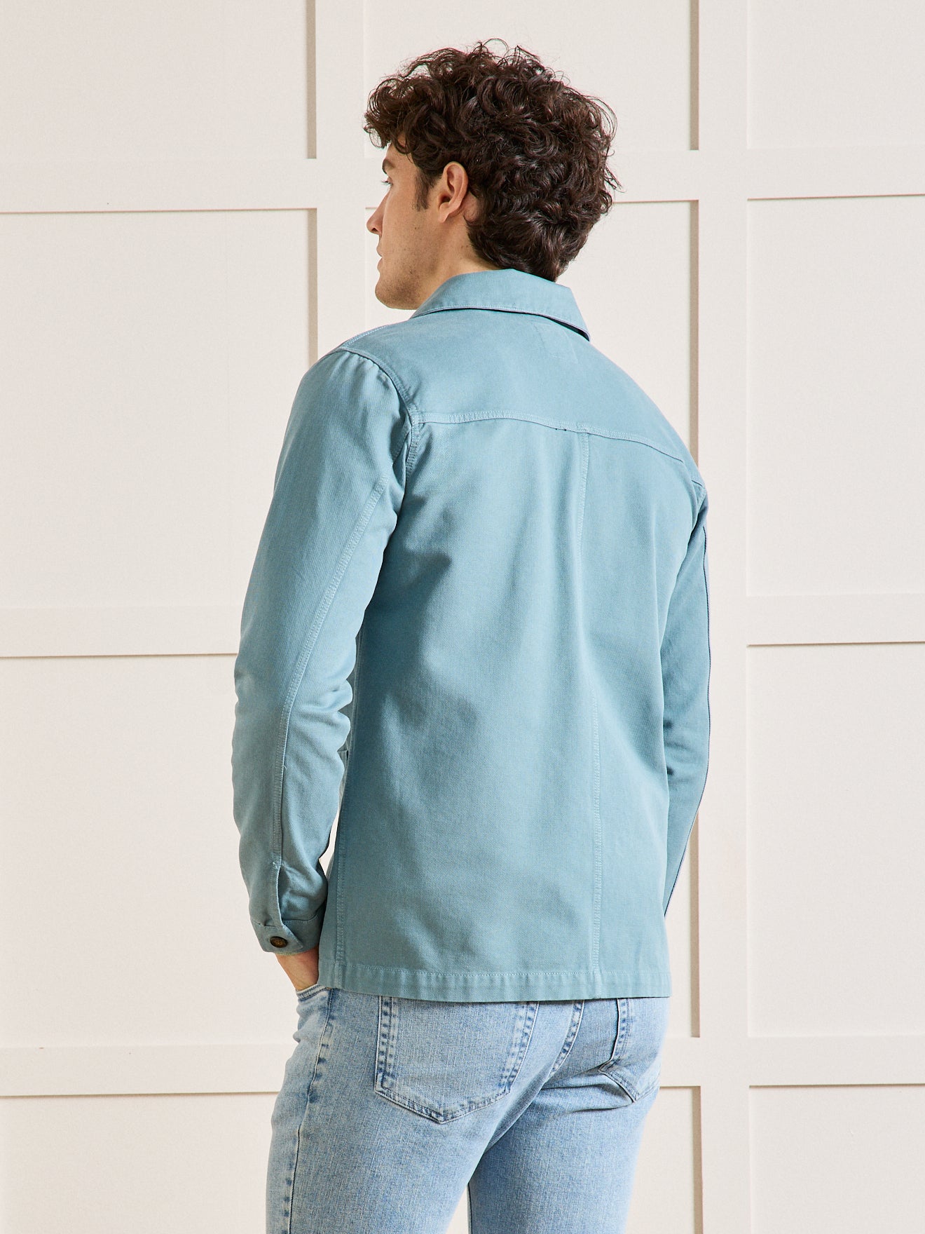 Worker style herenblazer - twill van gerecycleerd katoen