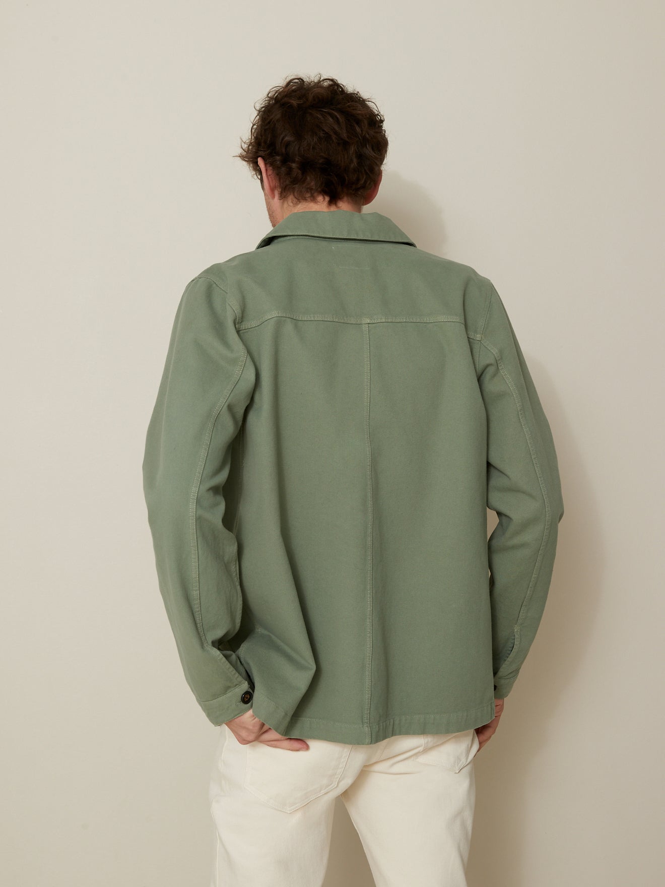 Worker style herenblazer - twill van gerecycleerd katoen