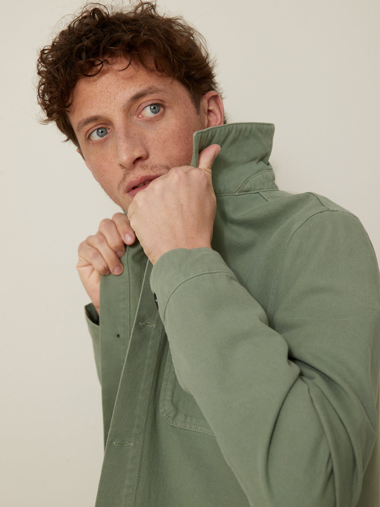 Worker style herenblazer - twill van gerecycleerd katoen