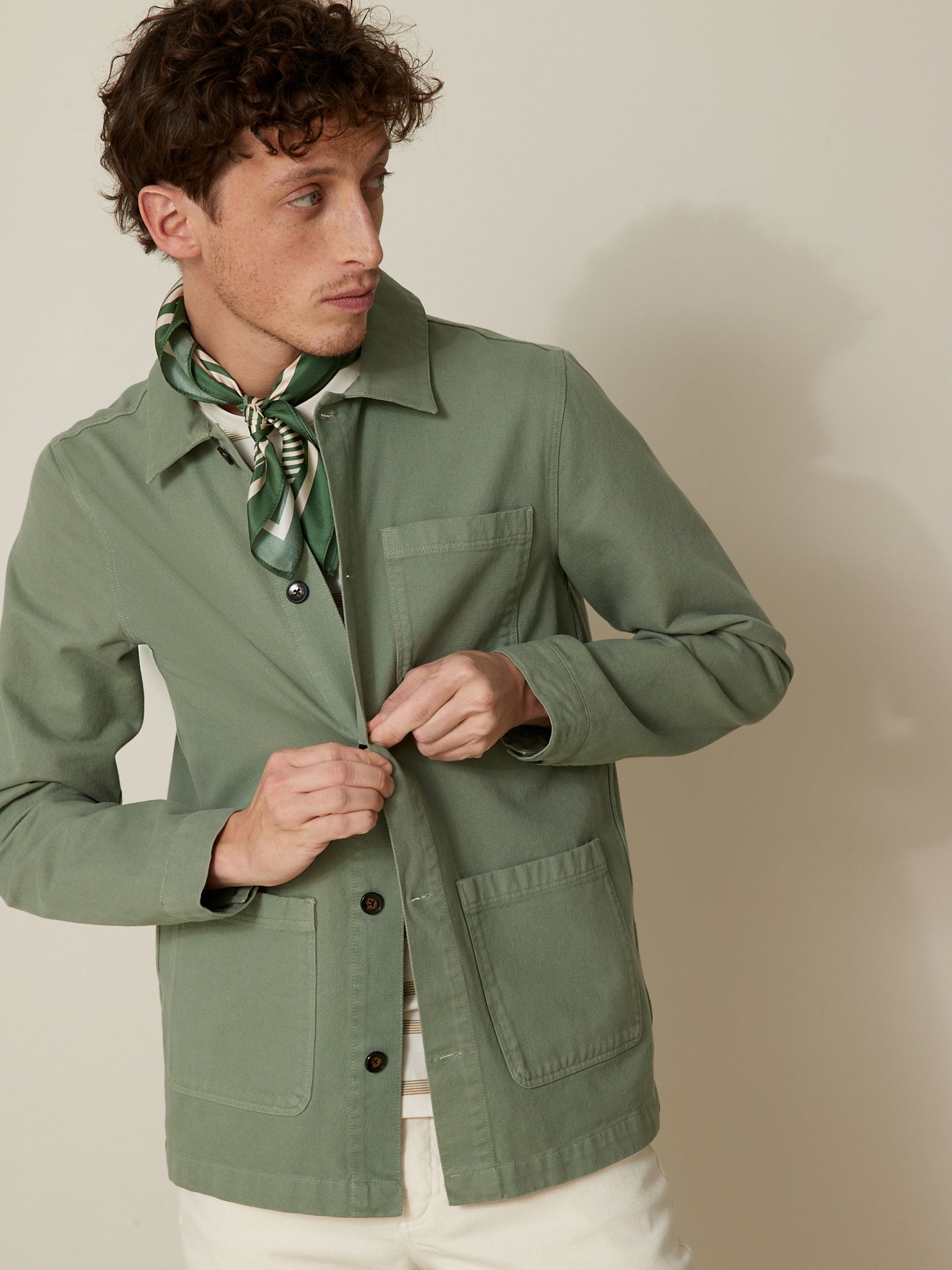Worker style herenblazer - twill van gerecycleerd katoen