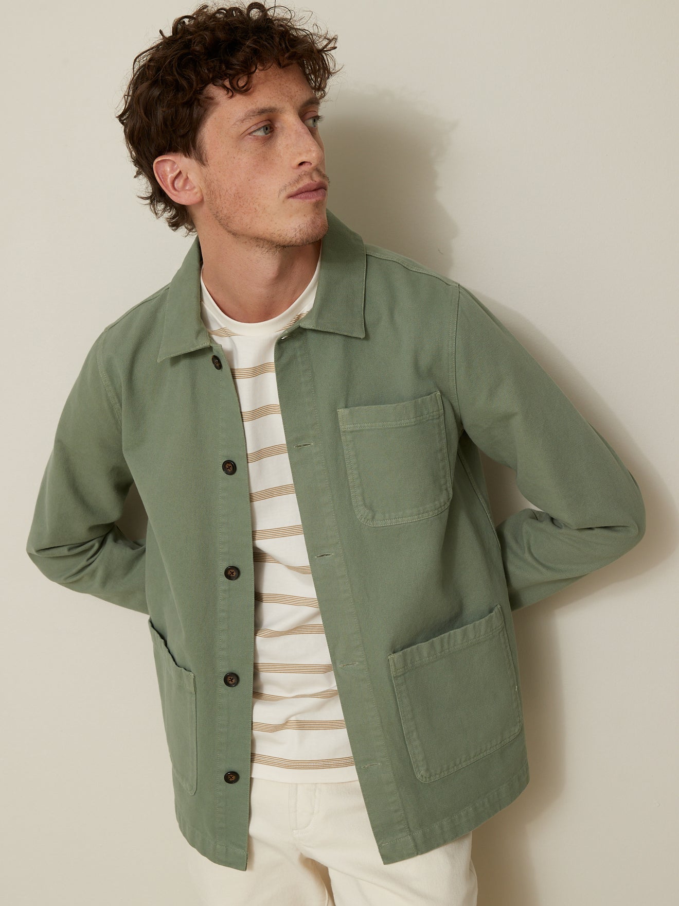 Worker style herenblazer - twill van gerecycleerd katoen