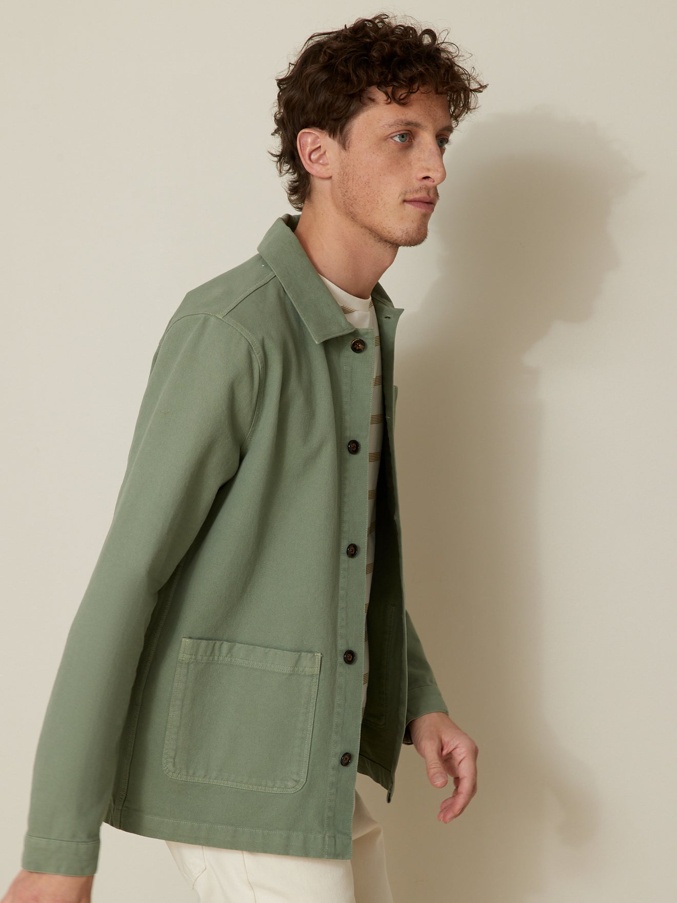 Worker style herenblazer - twill van gerecycleerd katoen