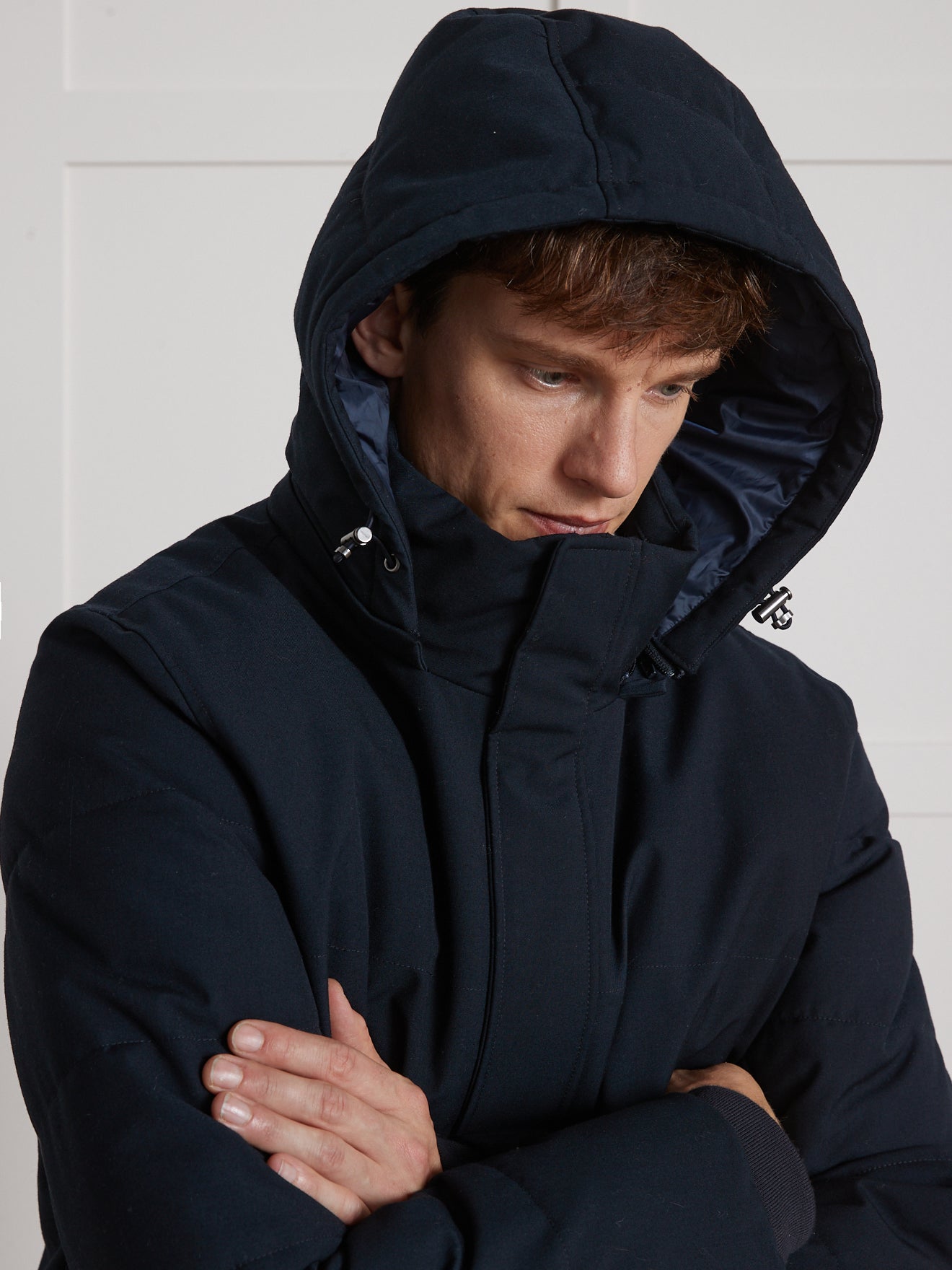 Herenparka met gematelasseerde voering