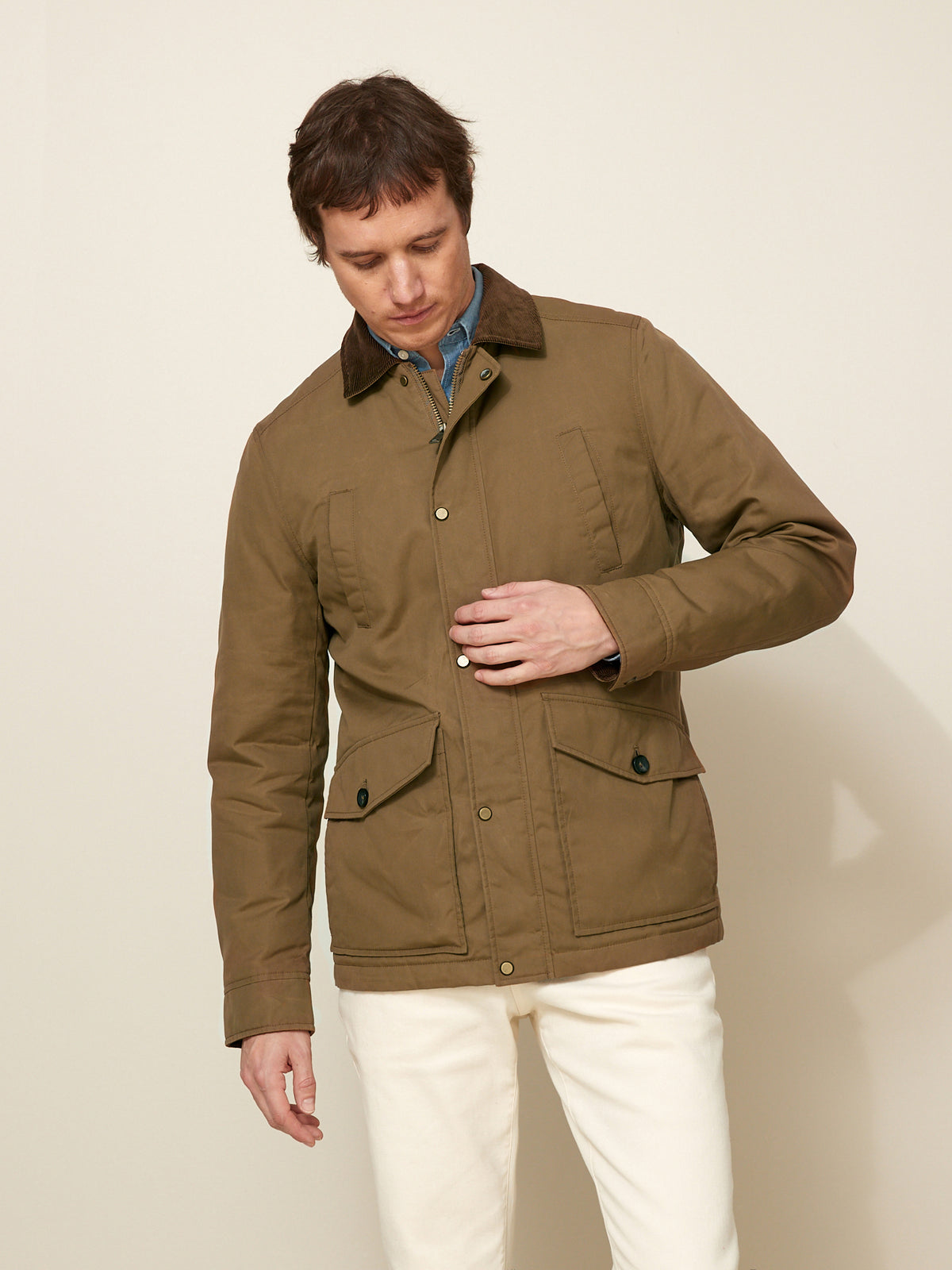 Herenblazer met ribfluwelen kraag