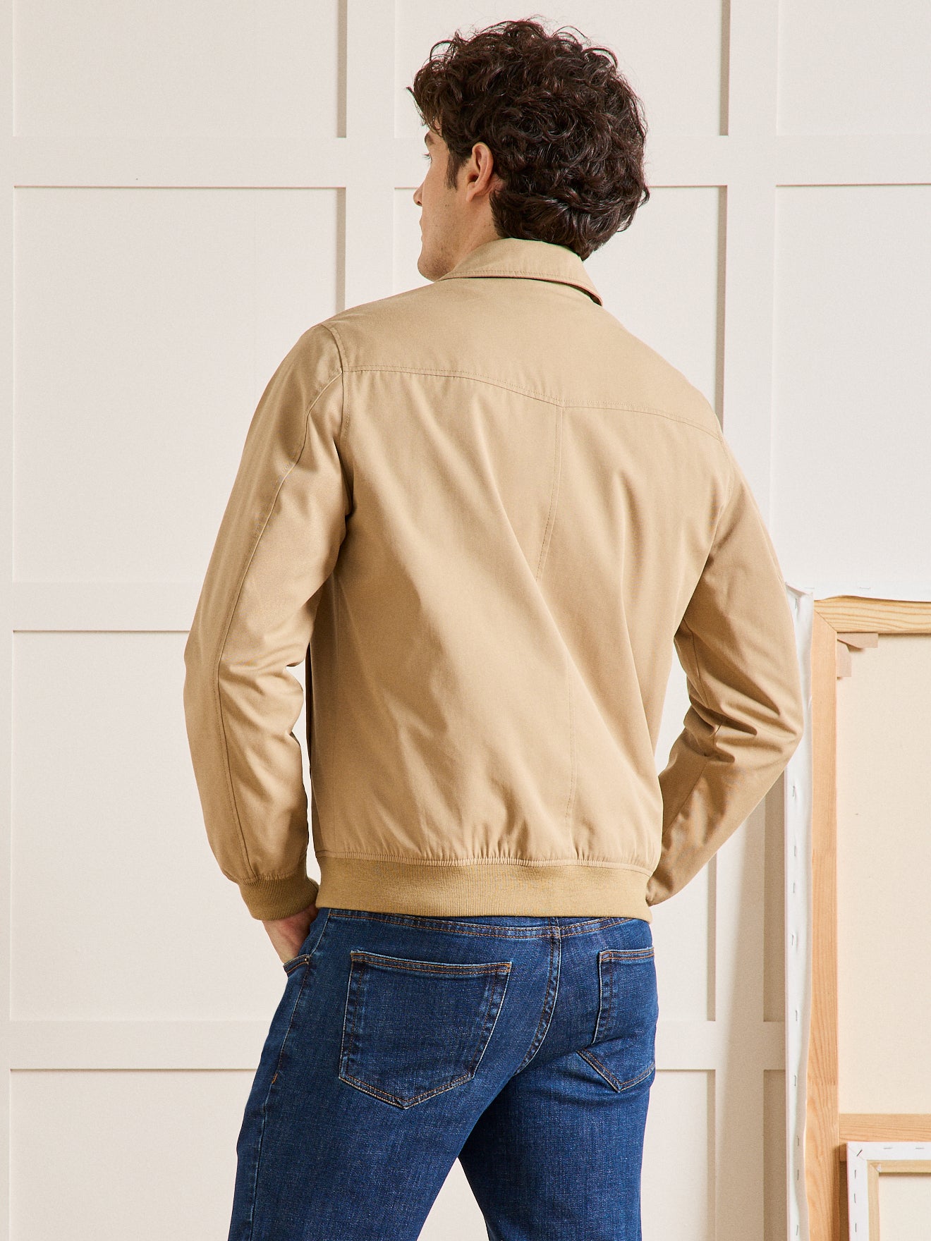 Effen herenblouson met rits