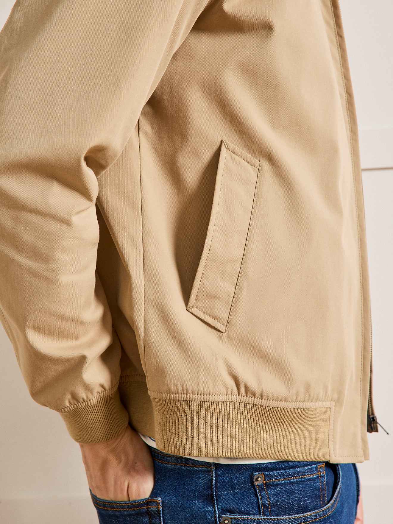 Effen herenblouson met rits