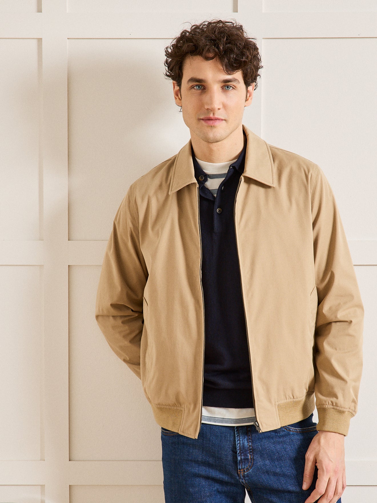 Effen herenblouson met rits