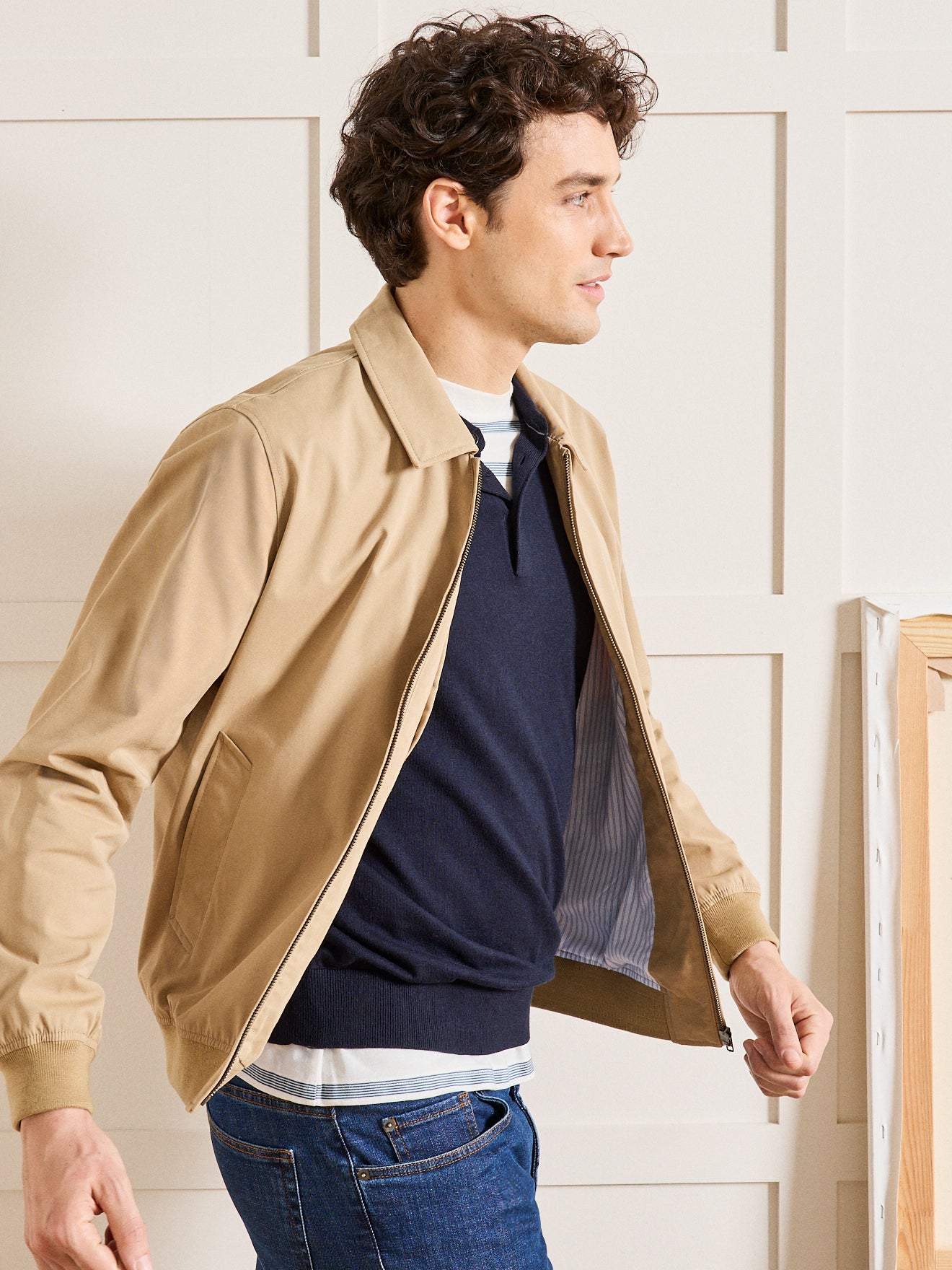 Effen herenblouson met rits