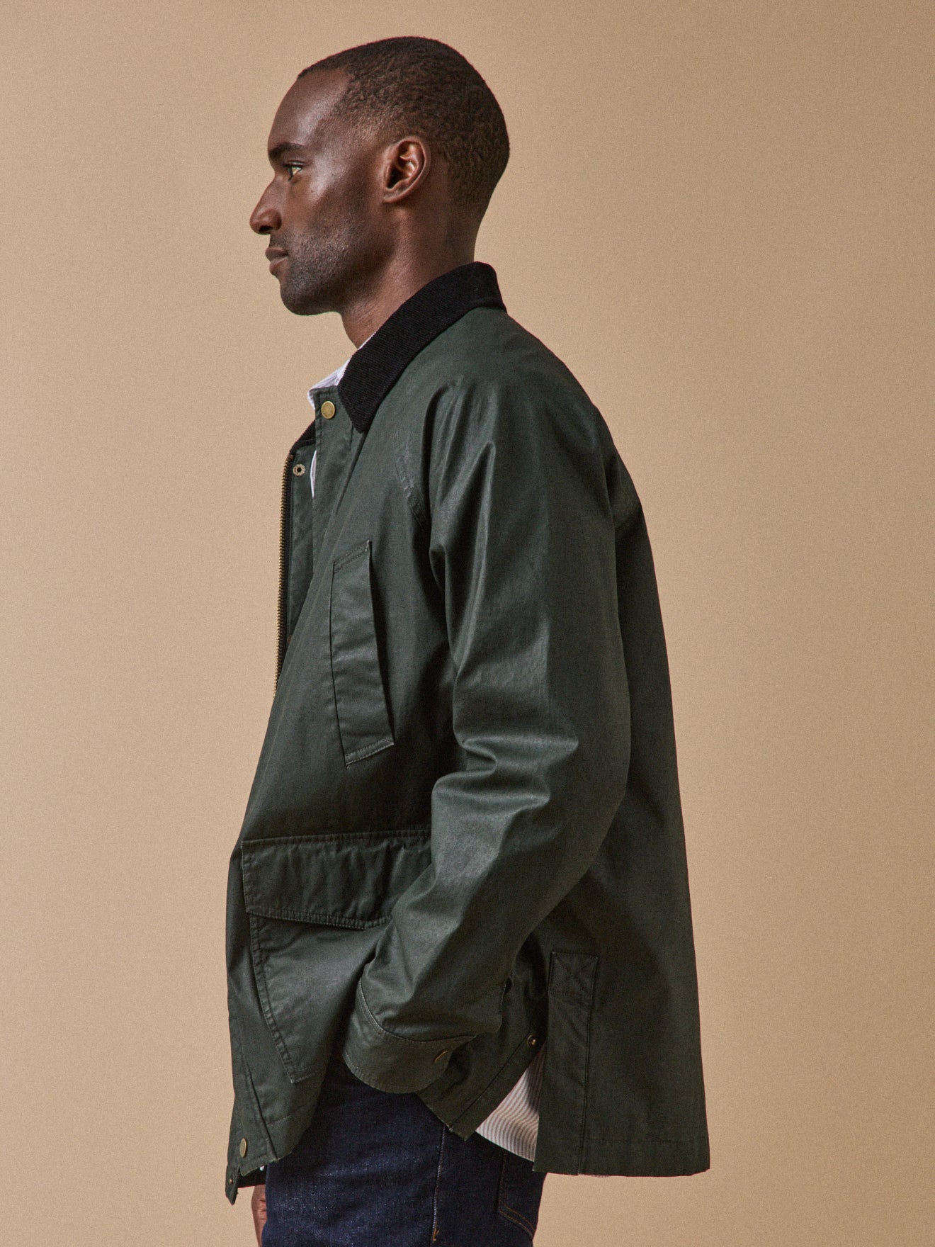 Veste homme coton enduit