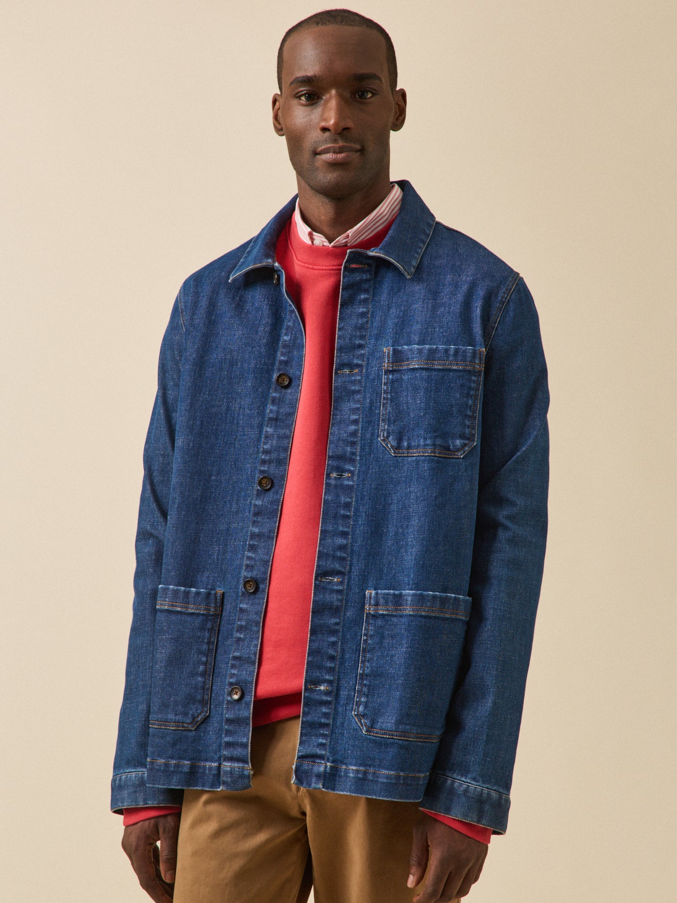 Worker style herenjasje - denim van gerecycleerd katoen