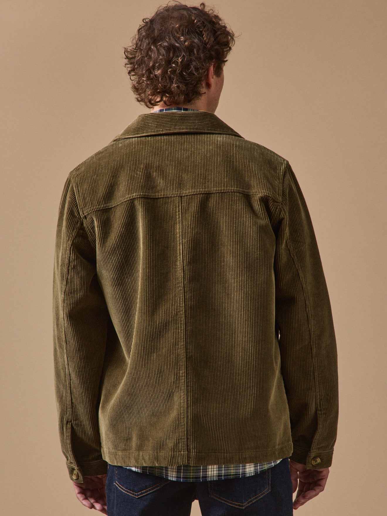 Worker style herenjasje in geribd velours