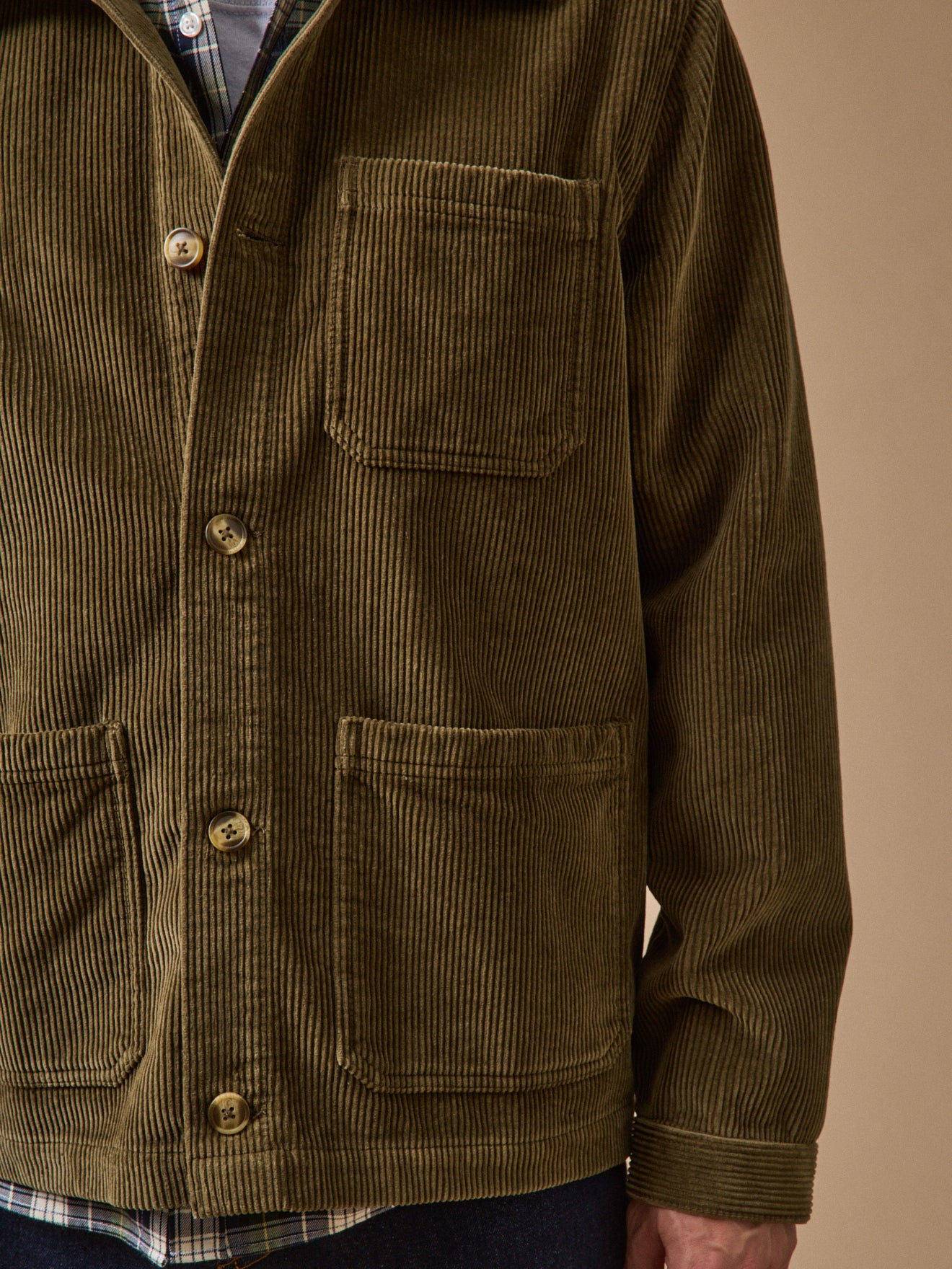Worker style herenjasje in geribd velours