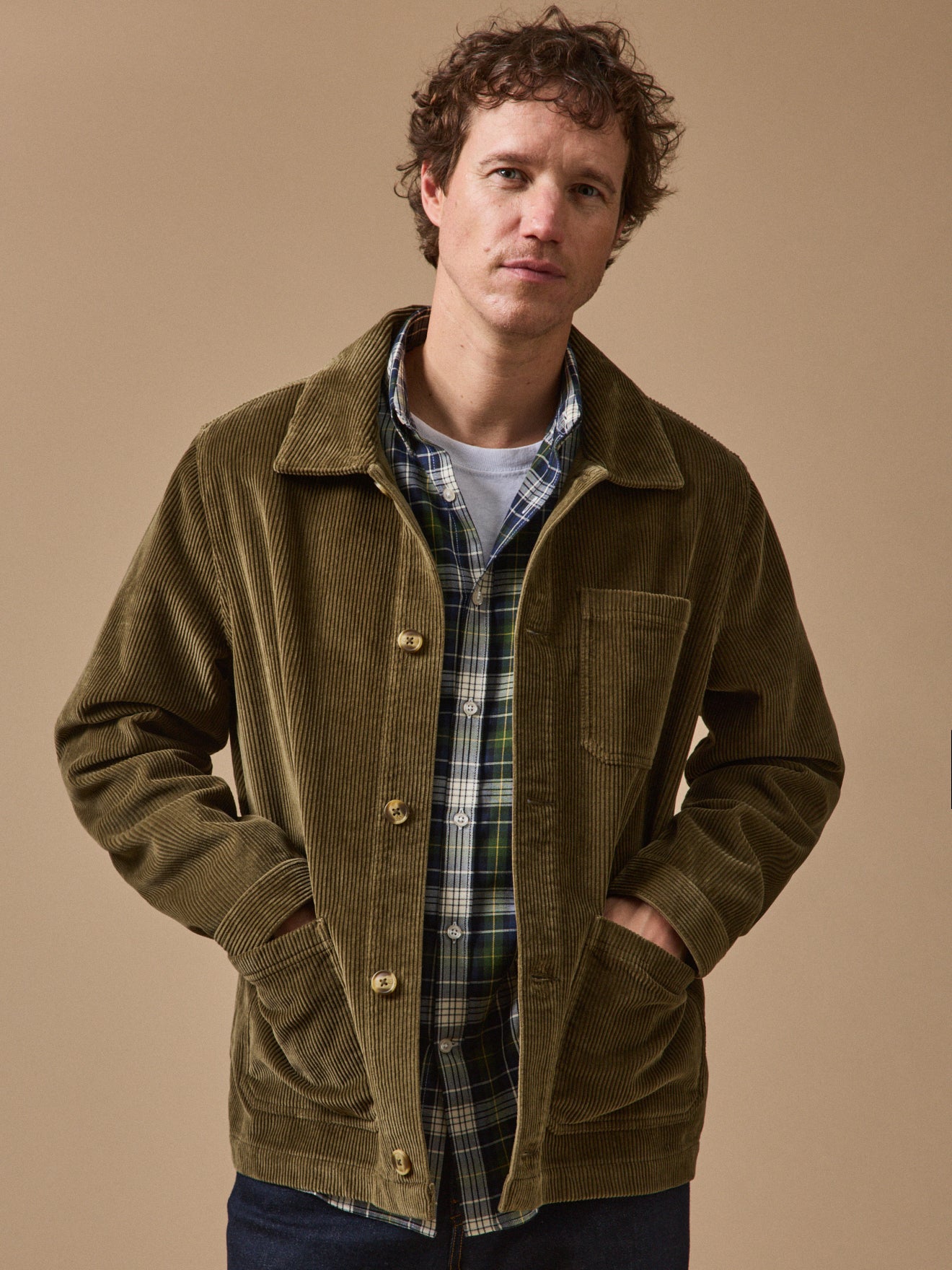 Worker style herenjasje in geribd velours