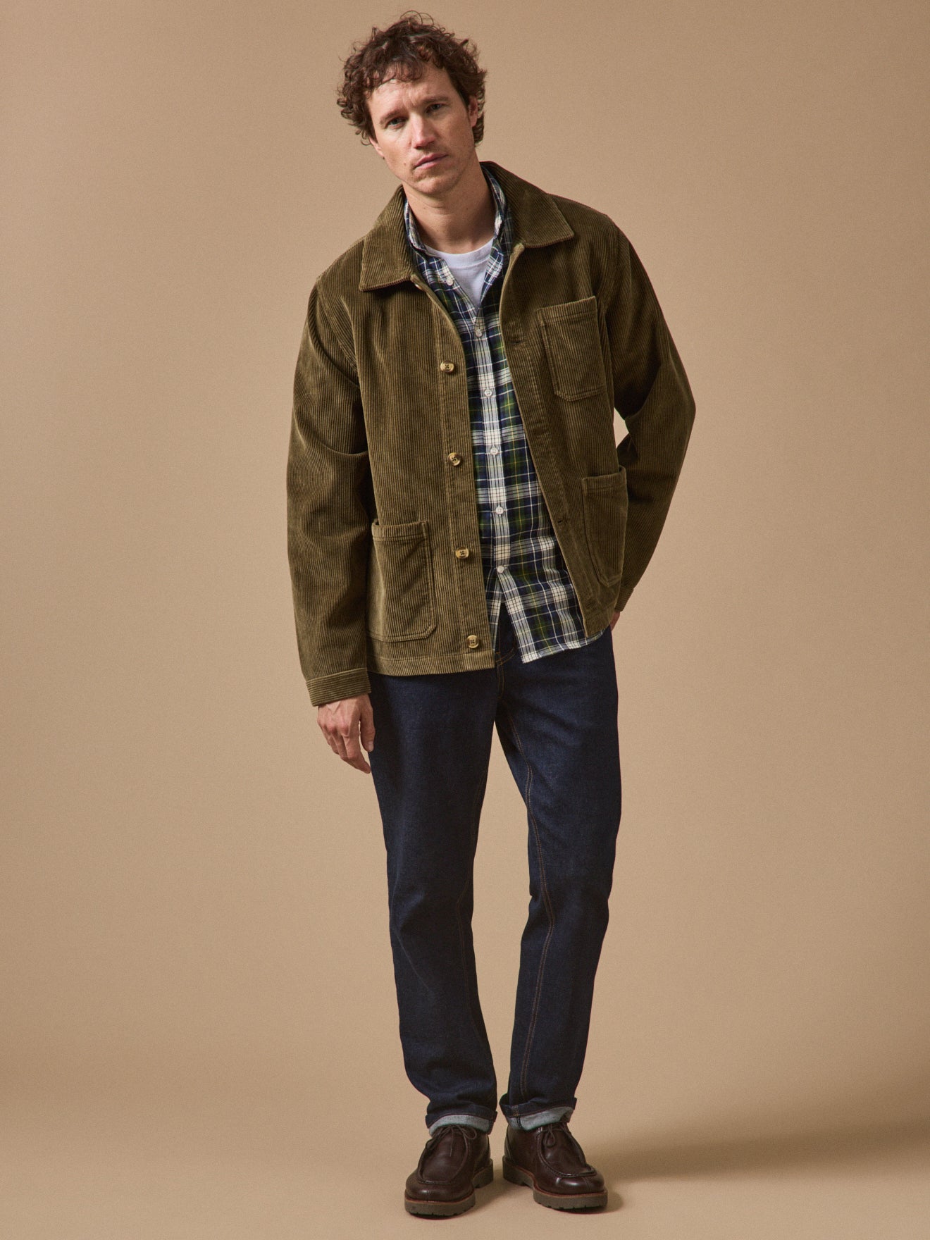 Worker style herenjasje in geribd velours