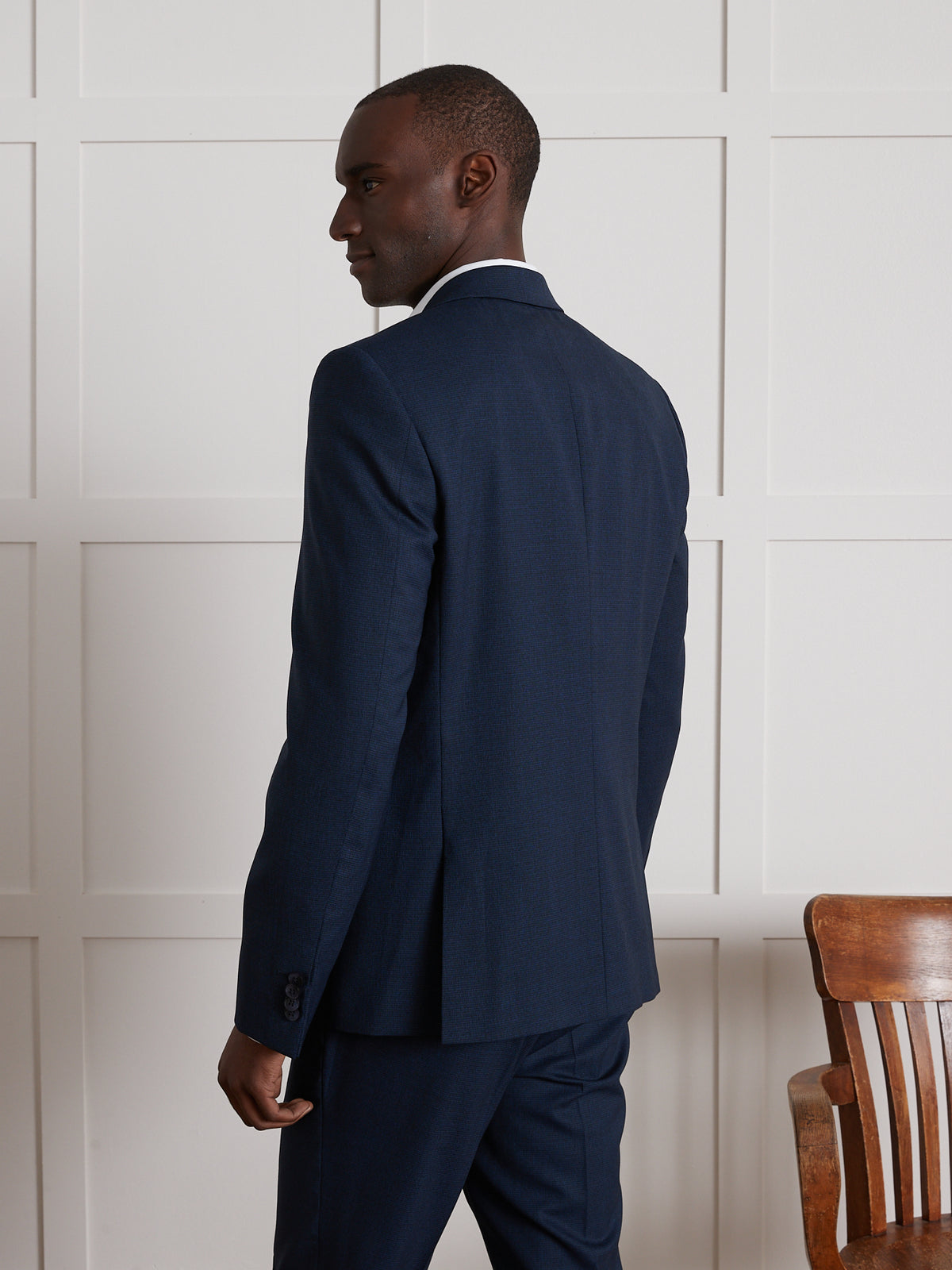 Herenblazer in faux-uni structuurstof