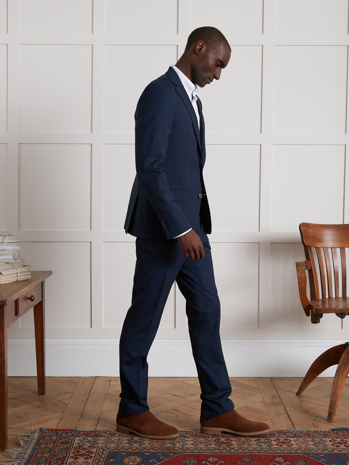 Herenblazer in faux-uni structuurstof