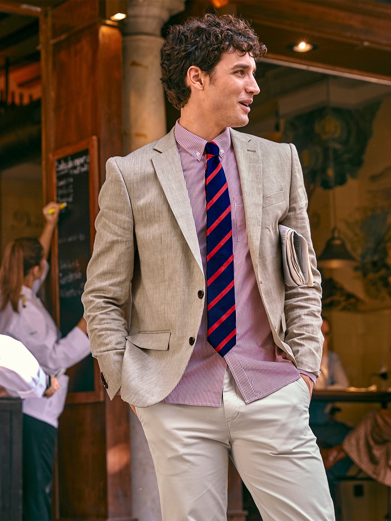 Veste de costume homme tissu coton et lin