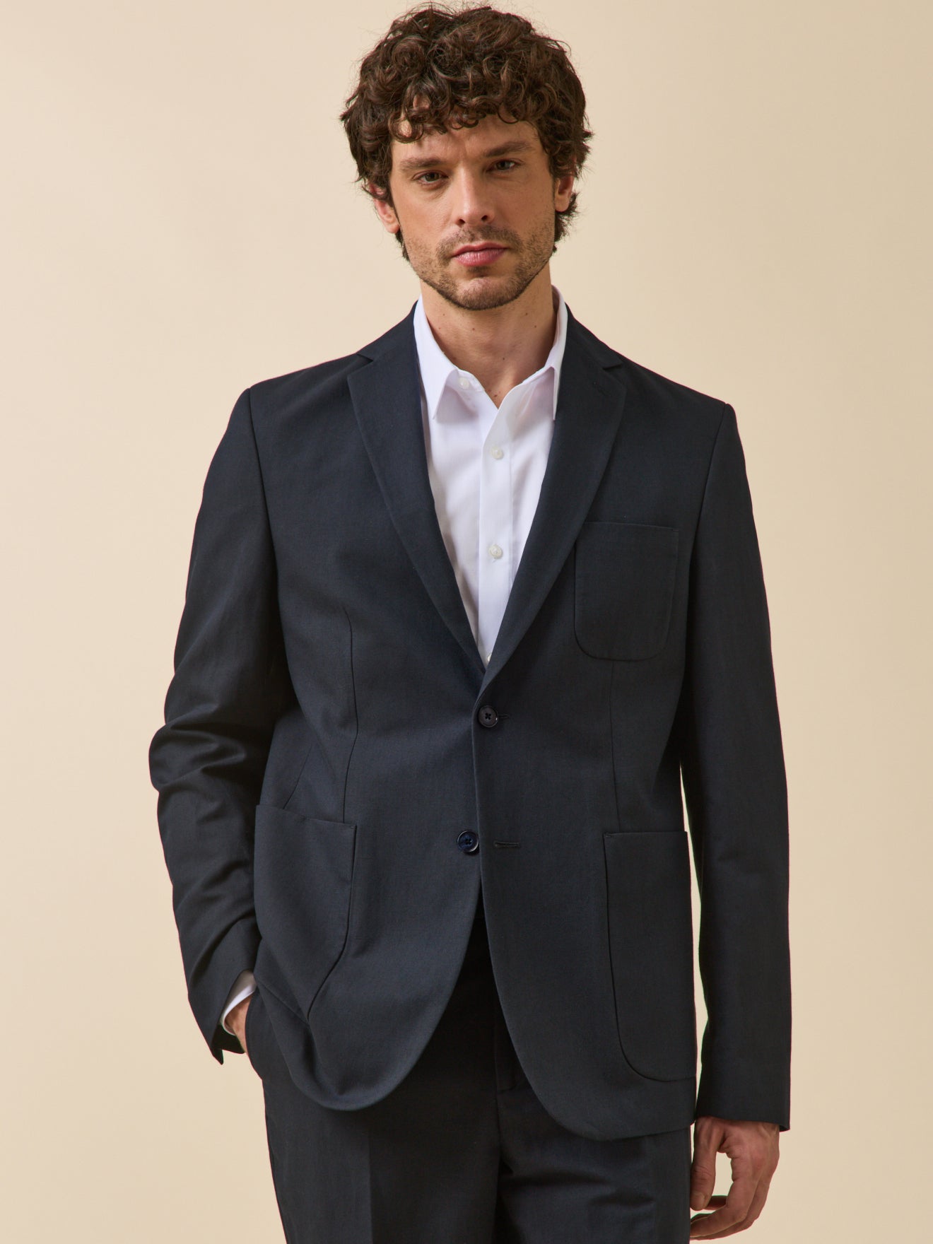 Veste de costume homme coton et lin