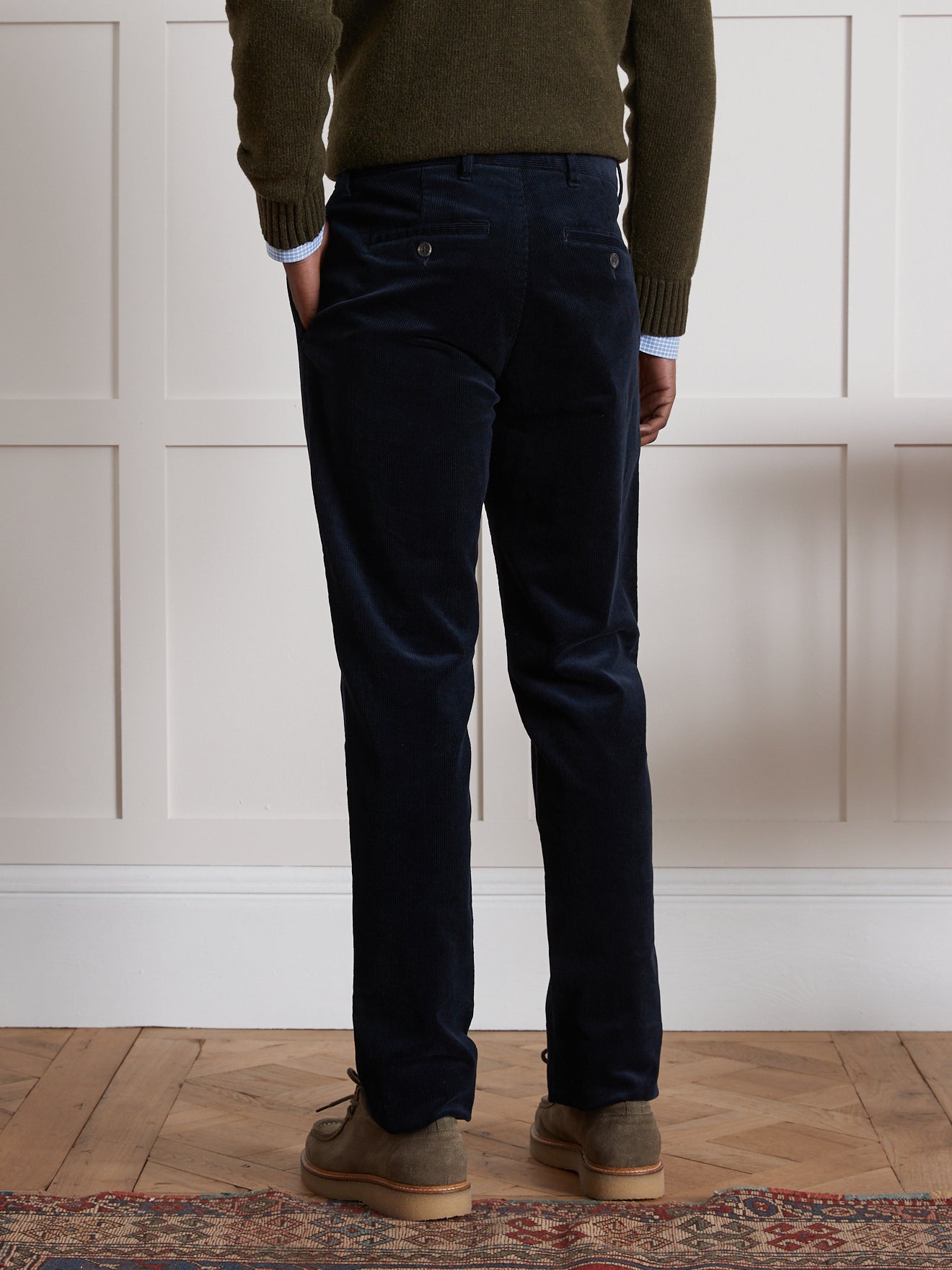 Regular fit herenbroek in velours