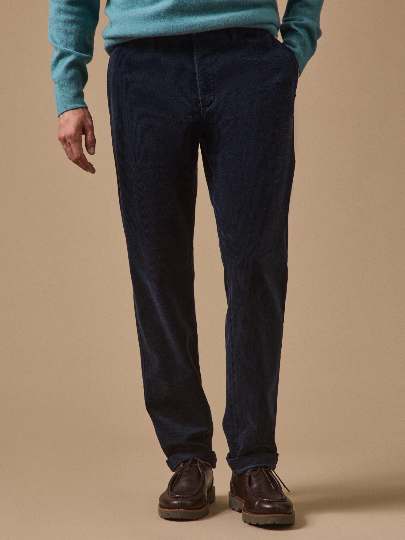 Regular fit herenbroek in velours