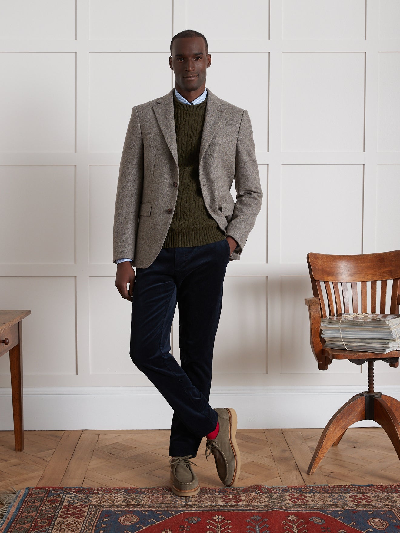 Regular fit herenbroek in velours