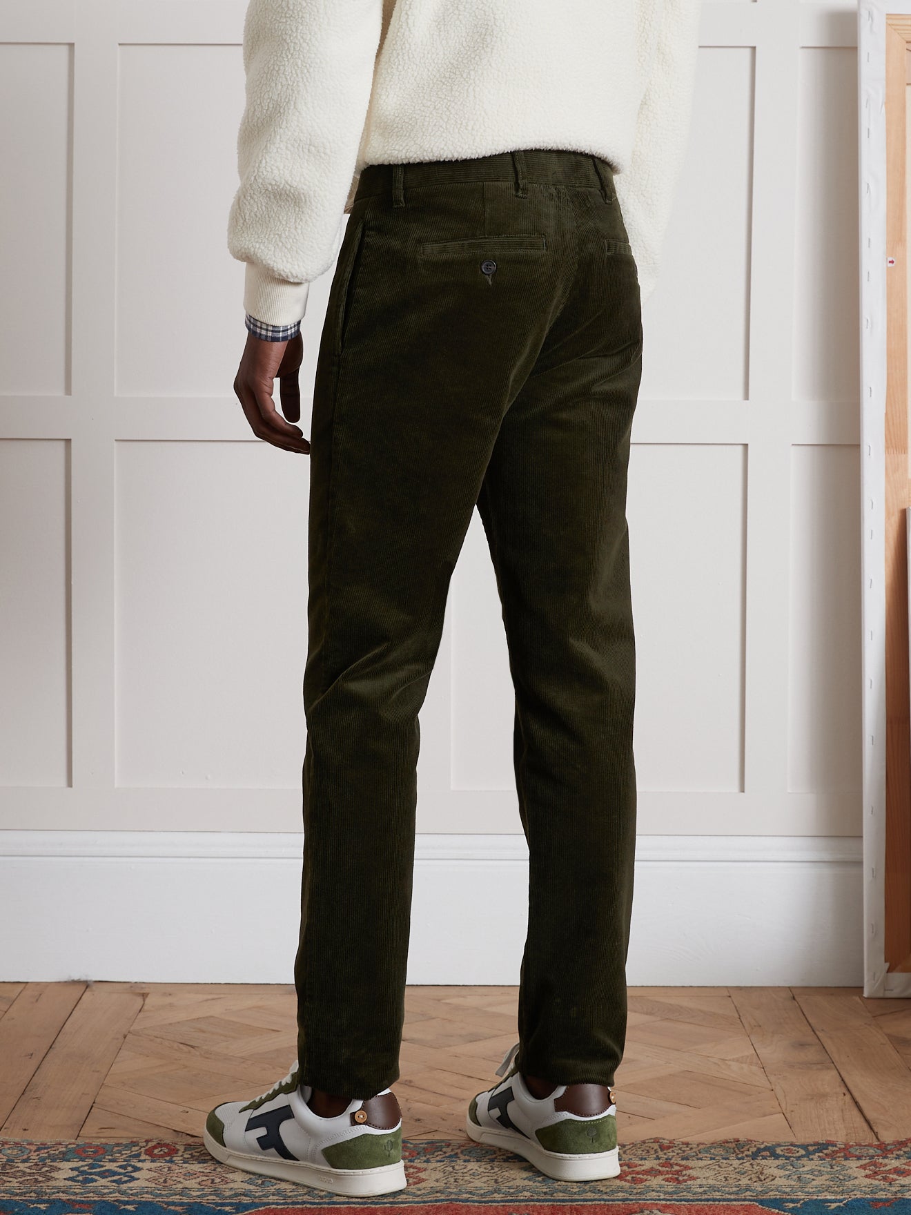 Regular fit herenbroek in velours