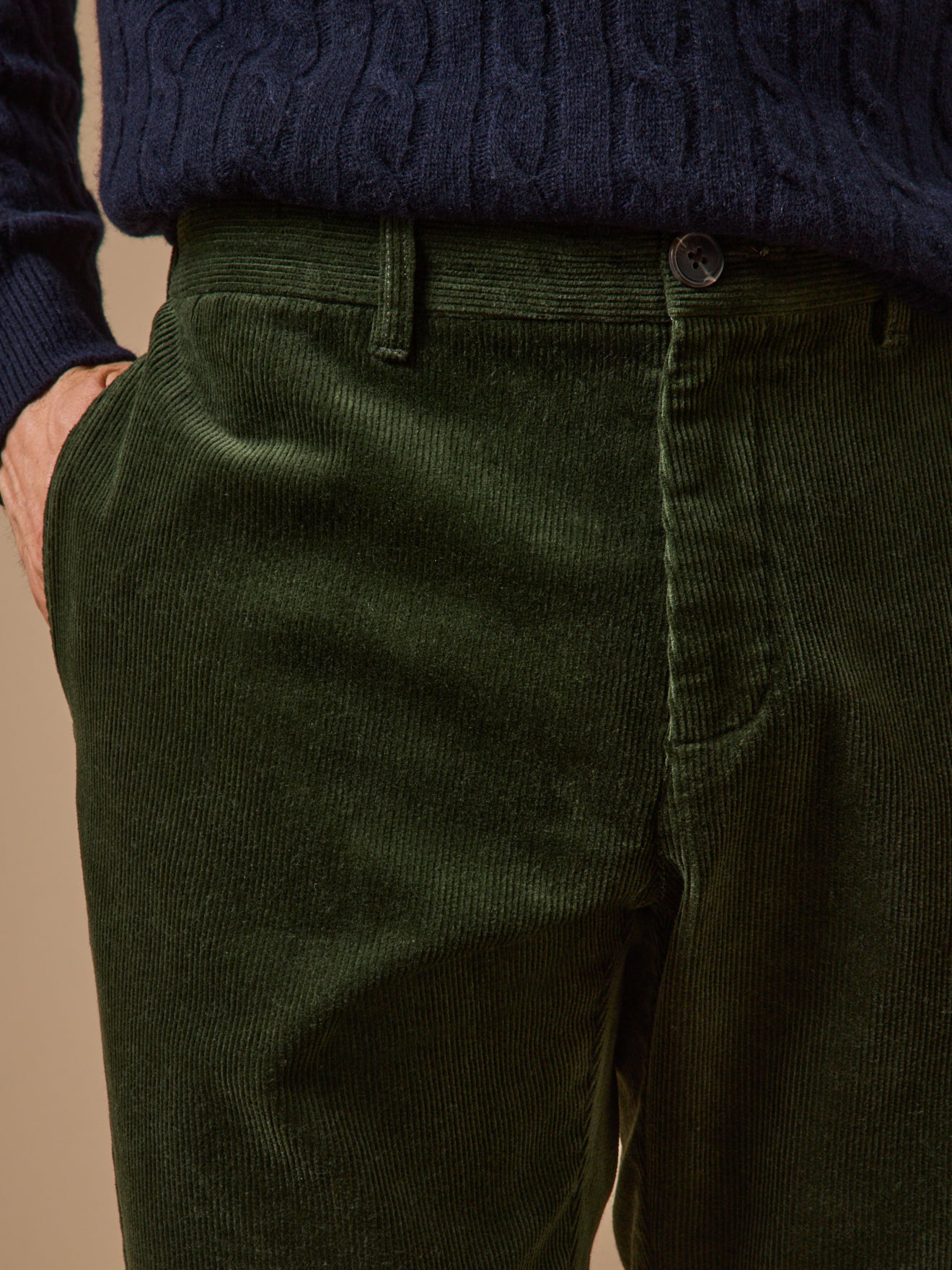 Regular fit herenbroek in velours
