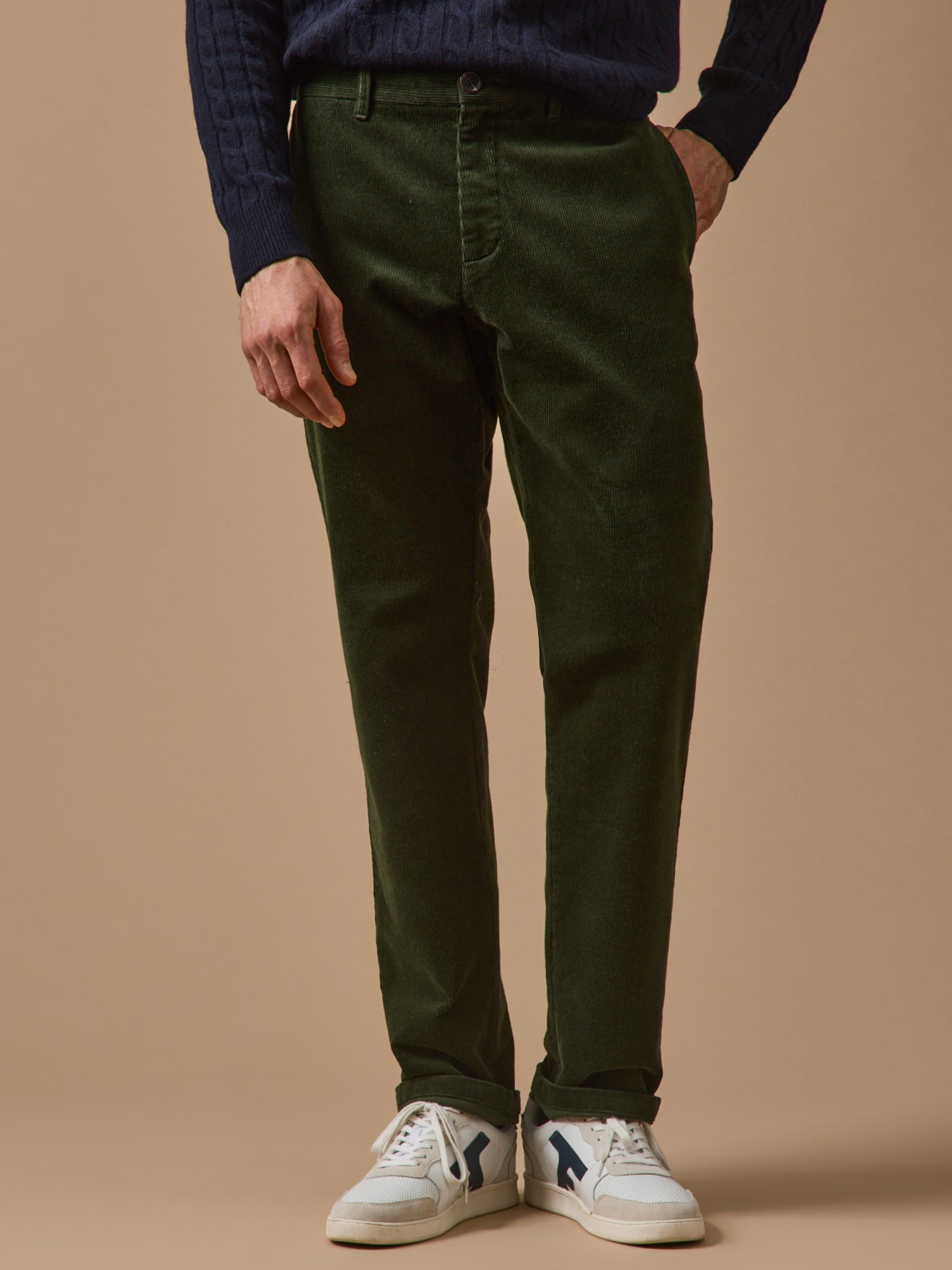 Regular fit herenbroek in velours