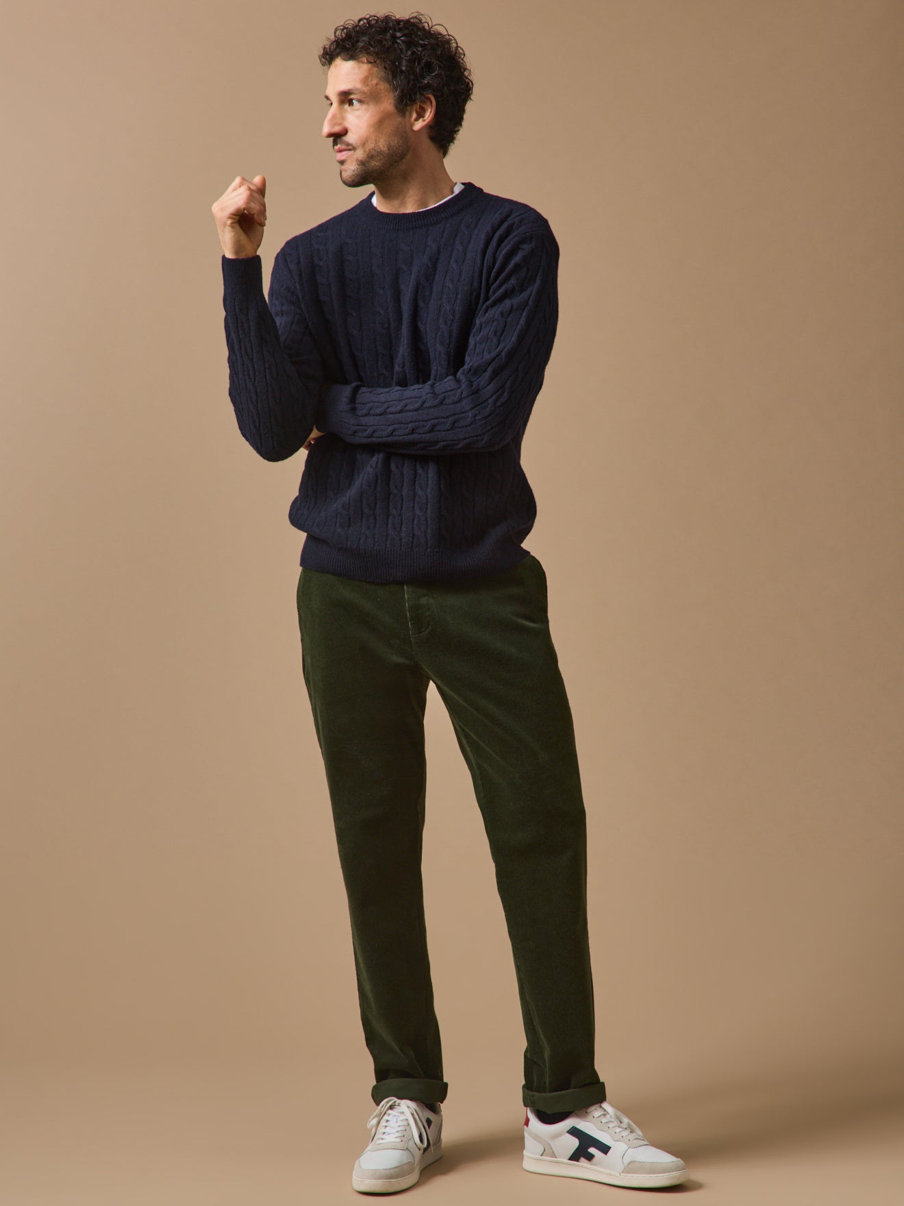 Regular fit herenbroek in velours