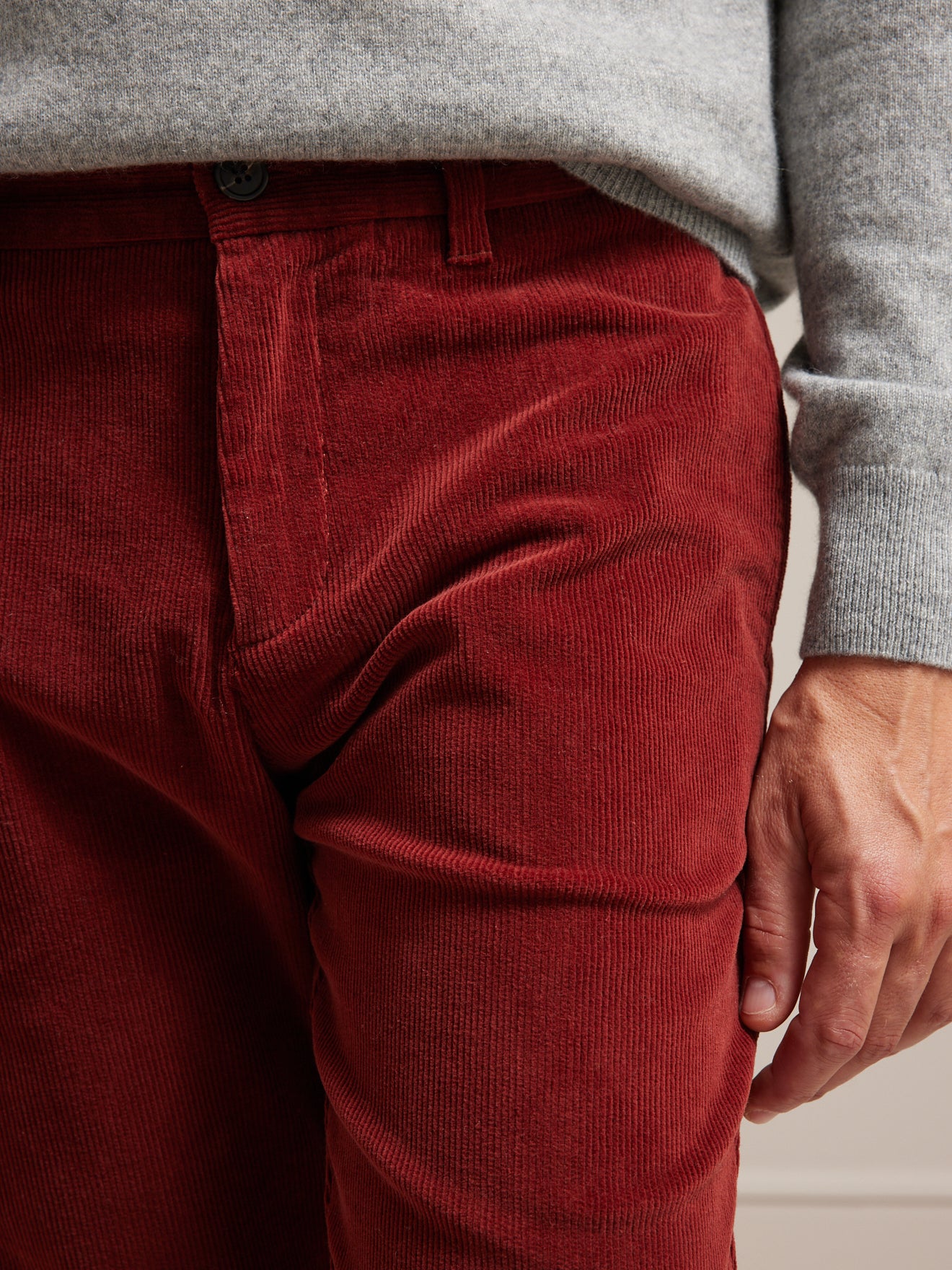 Chino velours regular homme