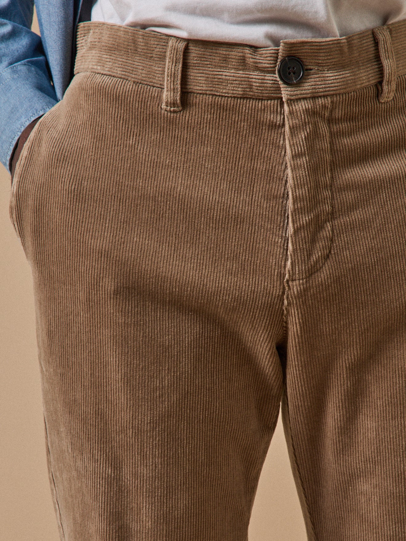 Regular fit herenbroek in velours