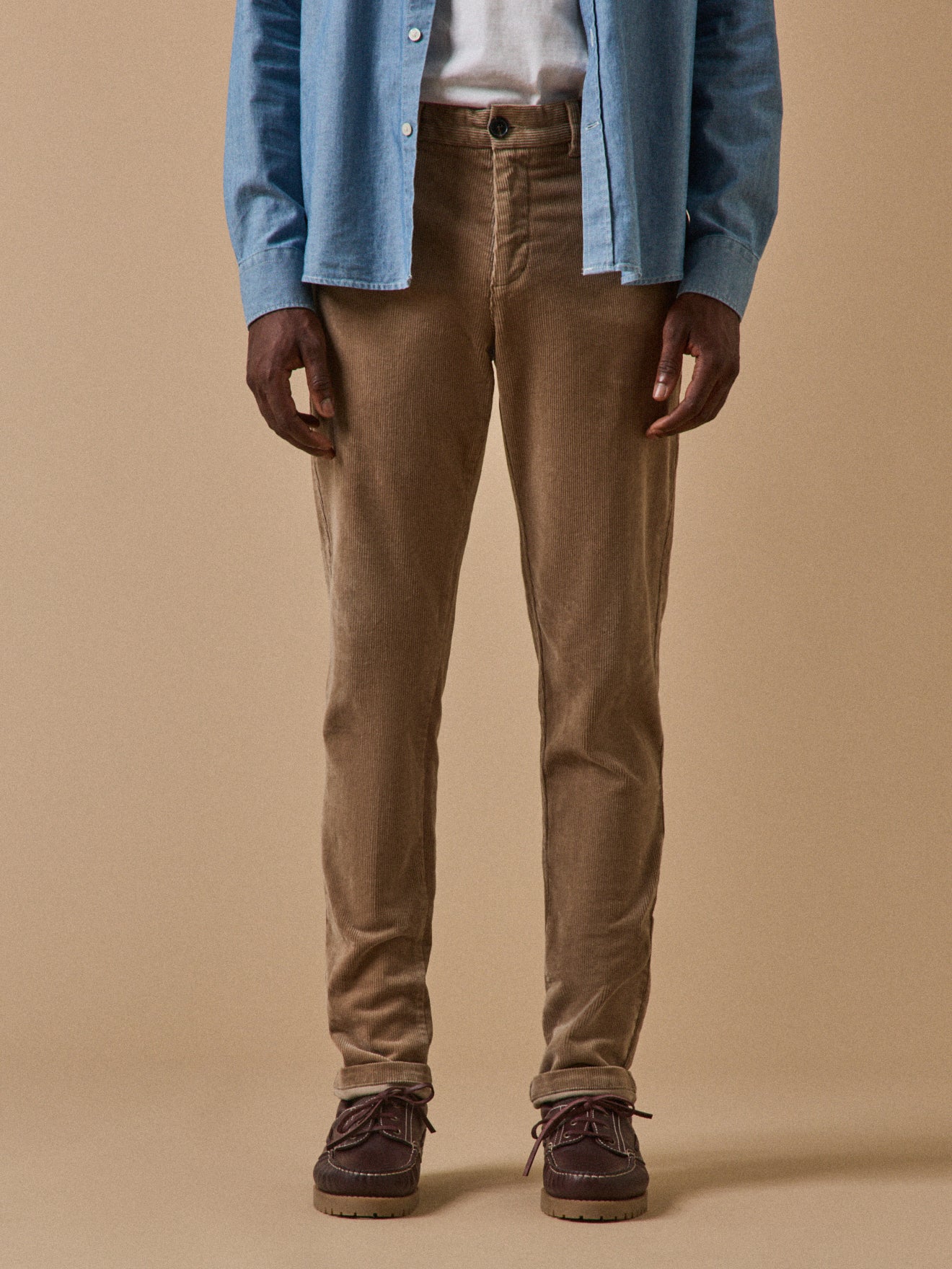 Regular fit herenbroek in velours