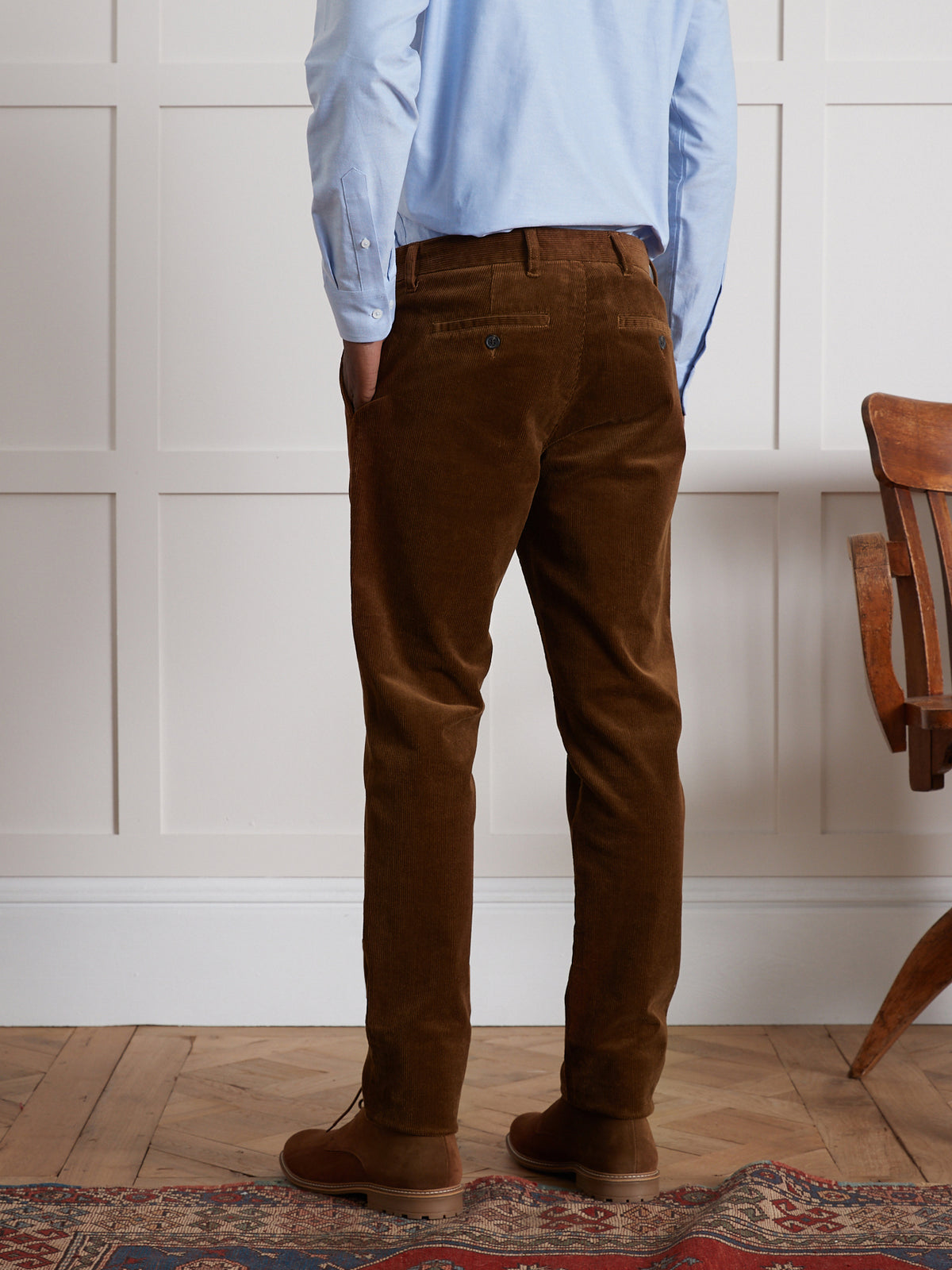 Chino herenbroek in velours - regular fit